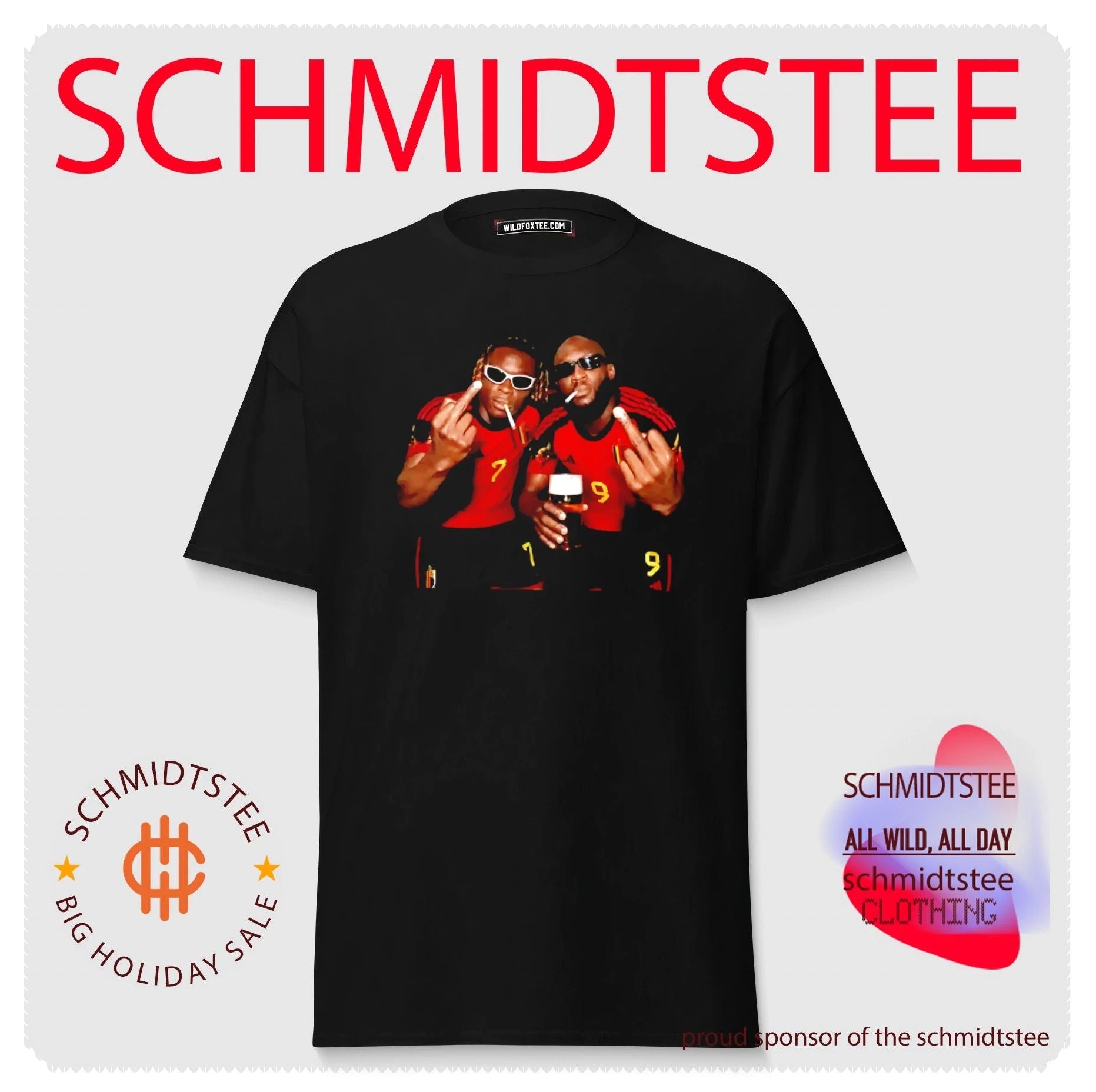Romelu Lukaku and Jeremy Doku Belgium National Team middle finger shirt