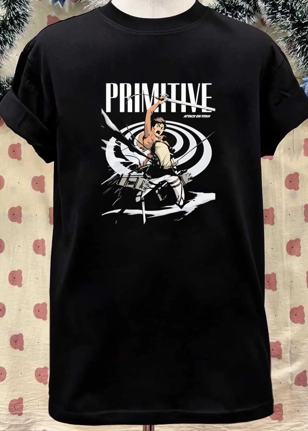 Primitive Attack on Titan Eren Yeager Swinging Sword Graphic T-Shirt