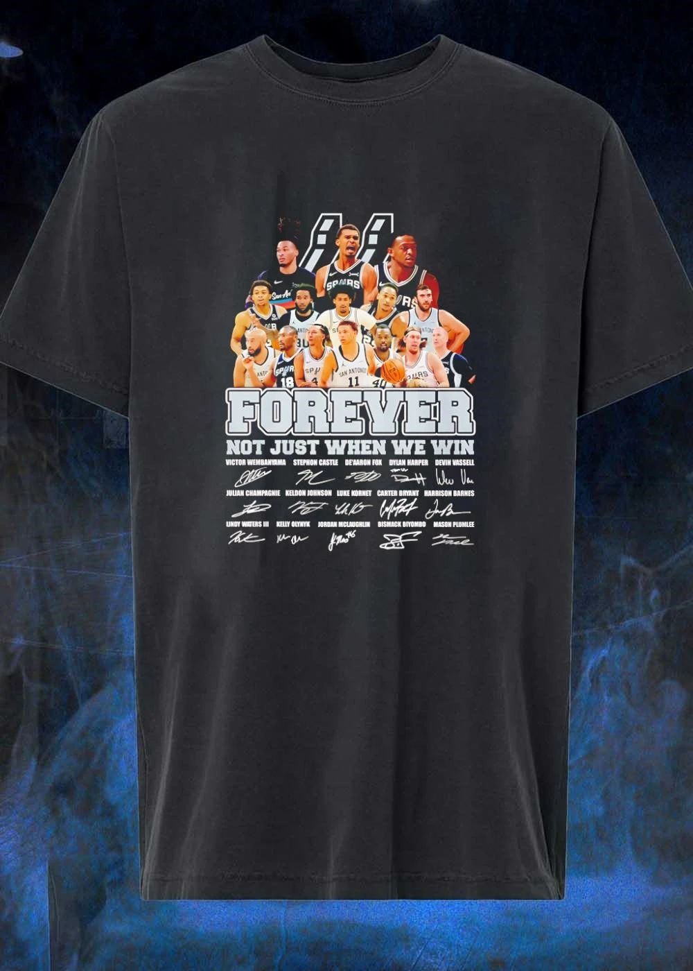 Victor Wembanyama San Antonio Spurs NBA forever not just when we win Victor Wembanyama Stephon Castle shirt