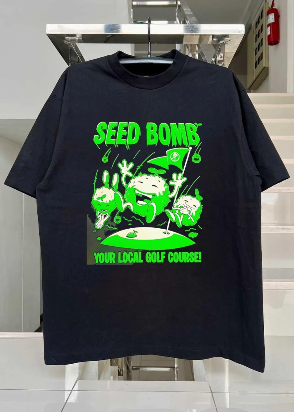 Seed Bomb Your Local Golf Course Playful Green Botanical T-Shirt
