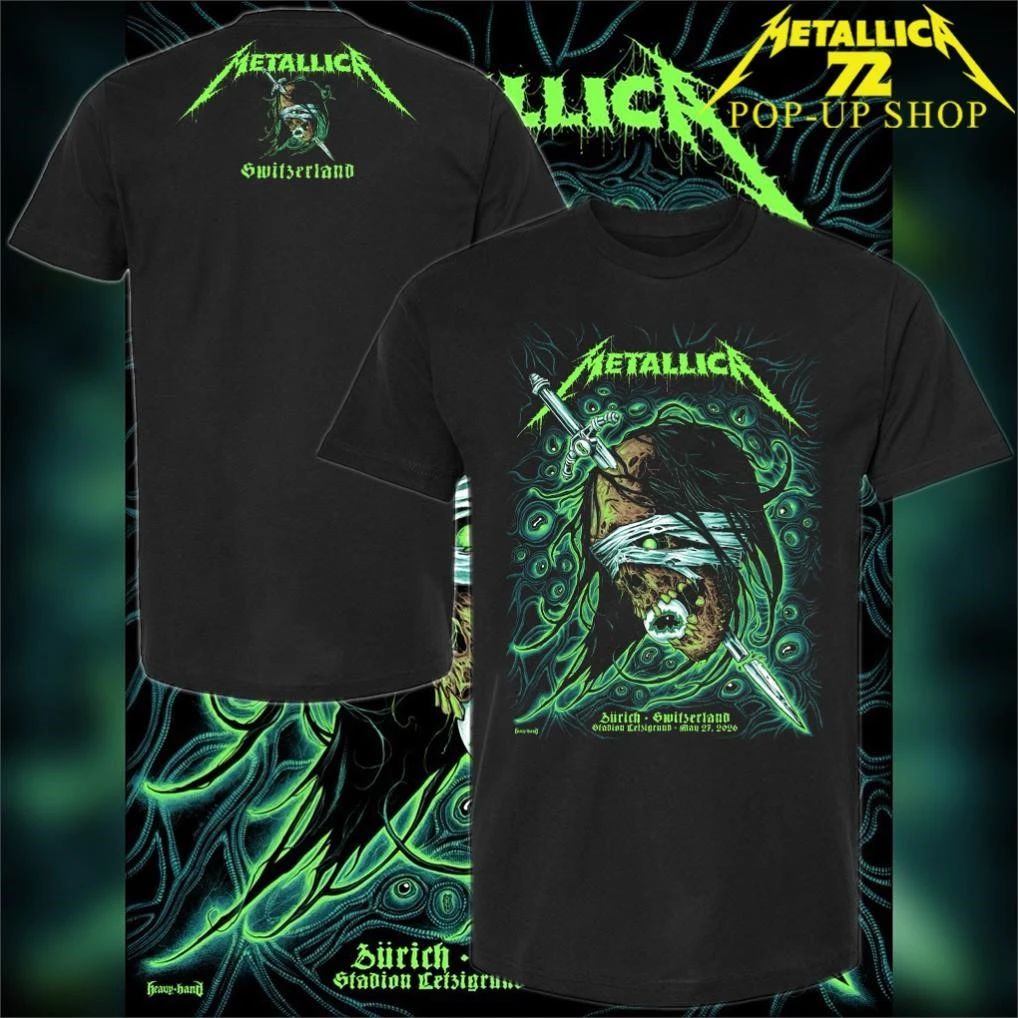 Metallica M72Zurich May 27 2026 Pop-Up Store Art By Mark Richards T-Shirt