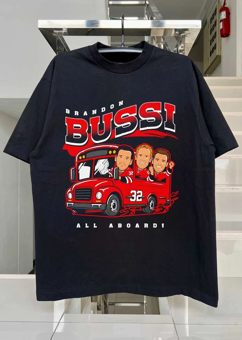 Brandon Bussi All Aboard Bus Boston Bruins T-Shirt
