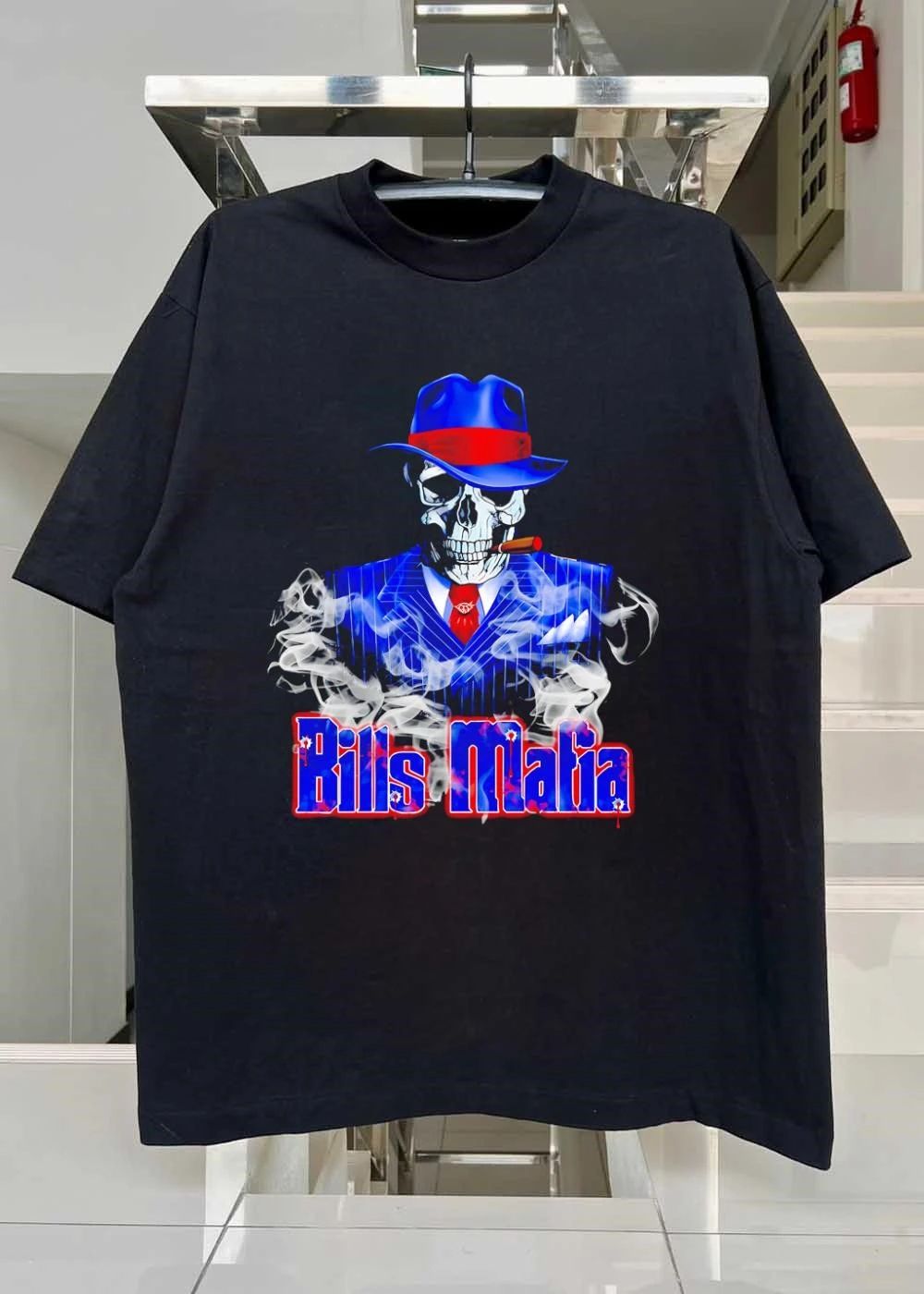 Bills Mafia Apparel Skull Wearing Suit Smoking Cigar T-Shirt