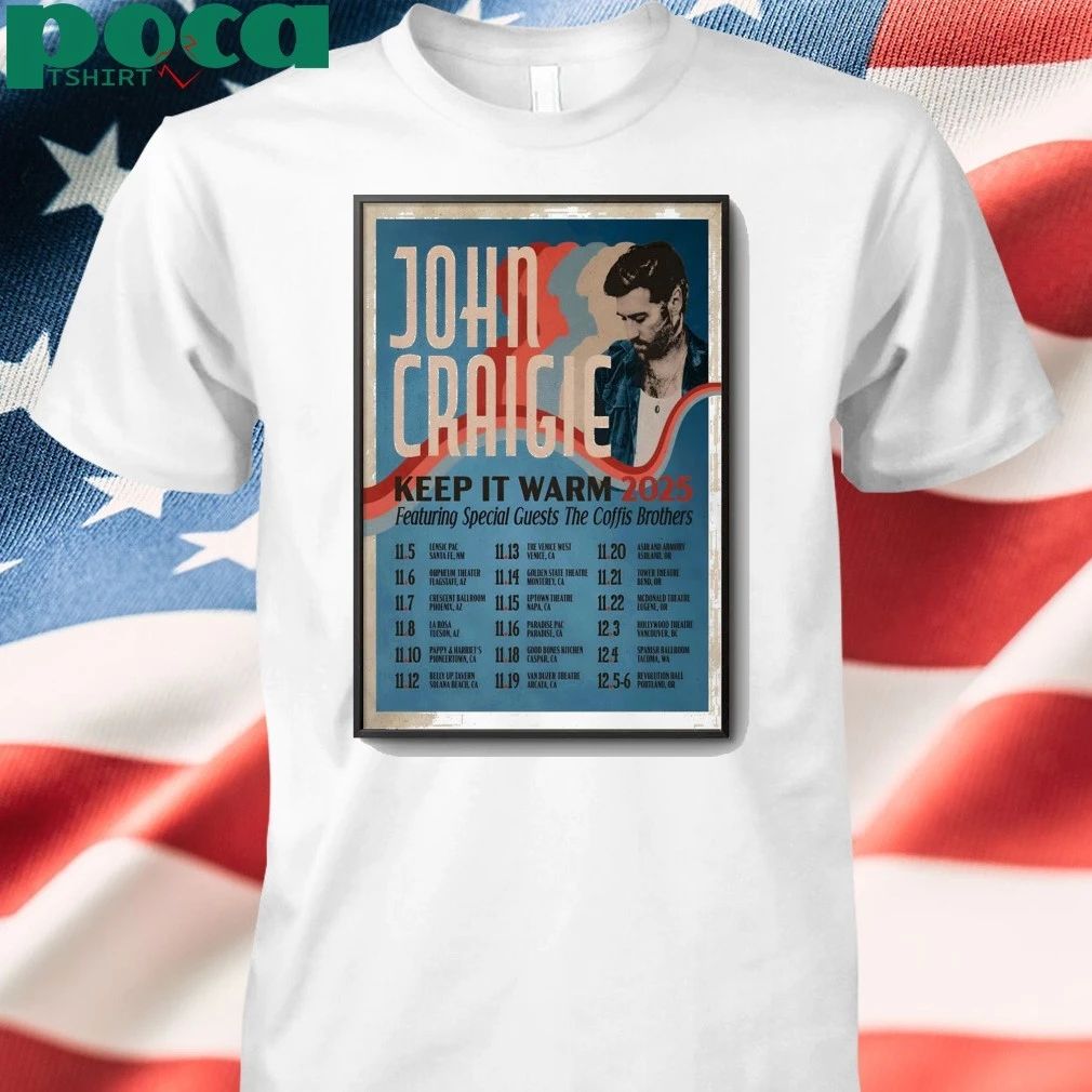 Poster John Craigie 2025 Keep It Warm Tour shirt