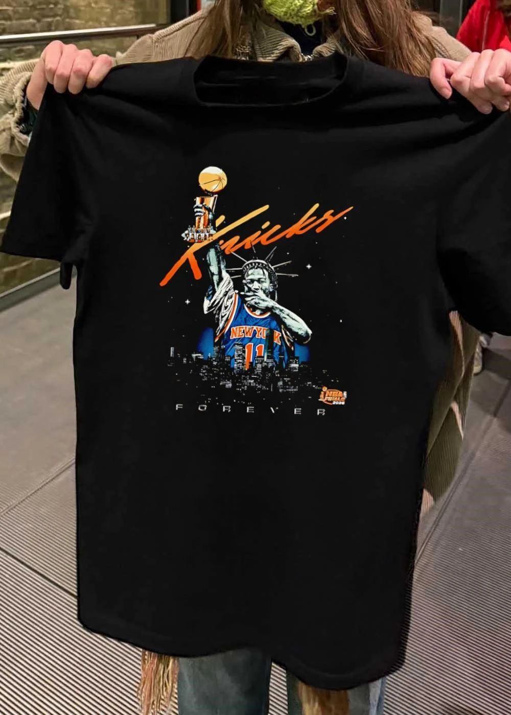 Forever Jalen Brunson Statue of Liberty Lifting Trophy Knicks NBA Finals 2026 Shirt