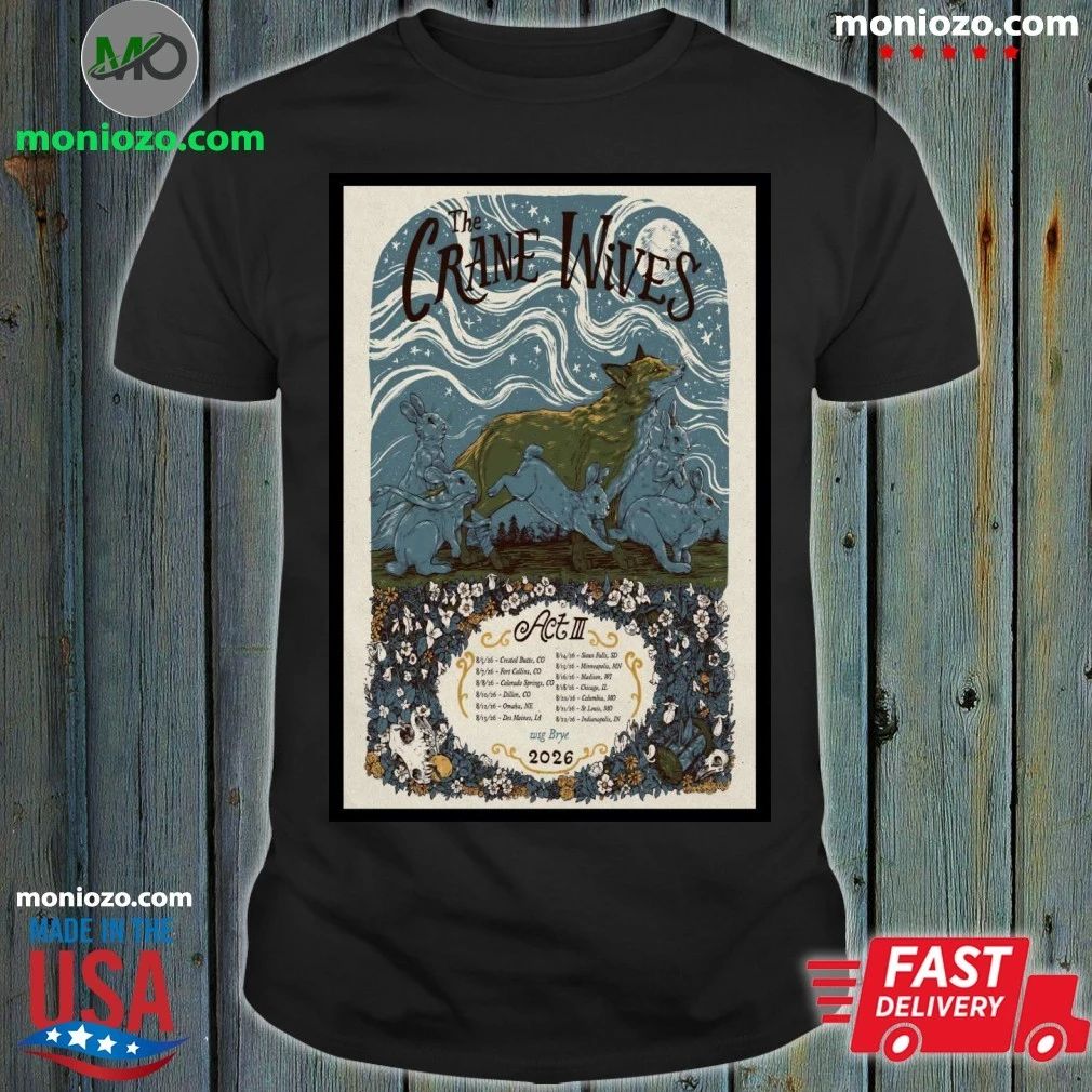 Poster The Crane Wives August 2026 Tour Shirt