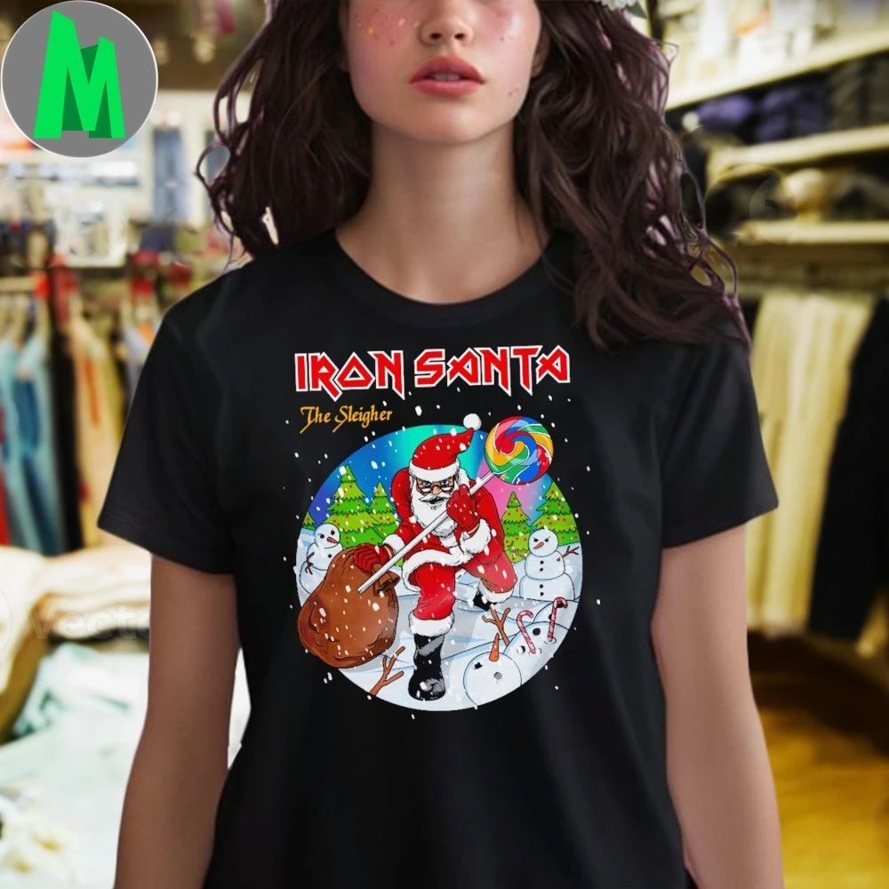 Heavy Metal Iron Santa The Sleigher Shirt
