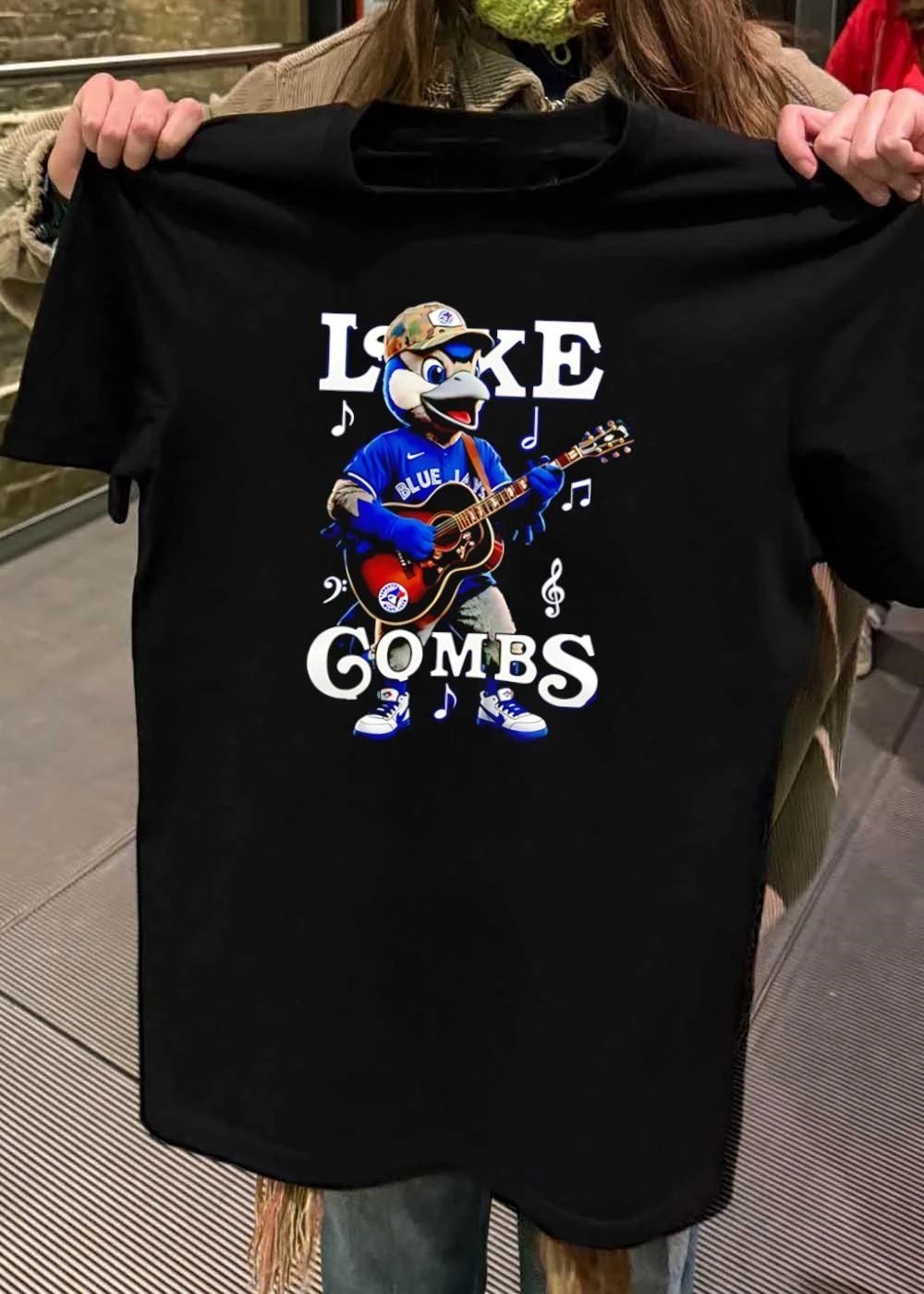 Ace The Mascot Playing Acoustic Guitar Luke Combs Blue Jays T-Shirt