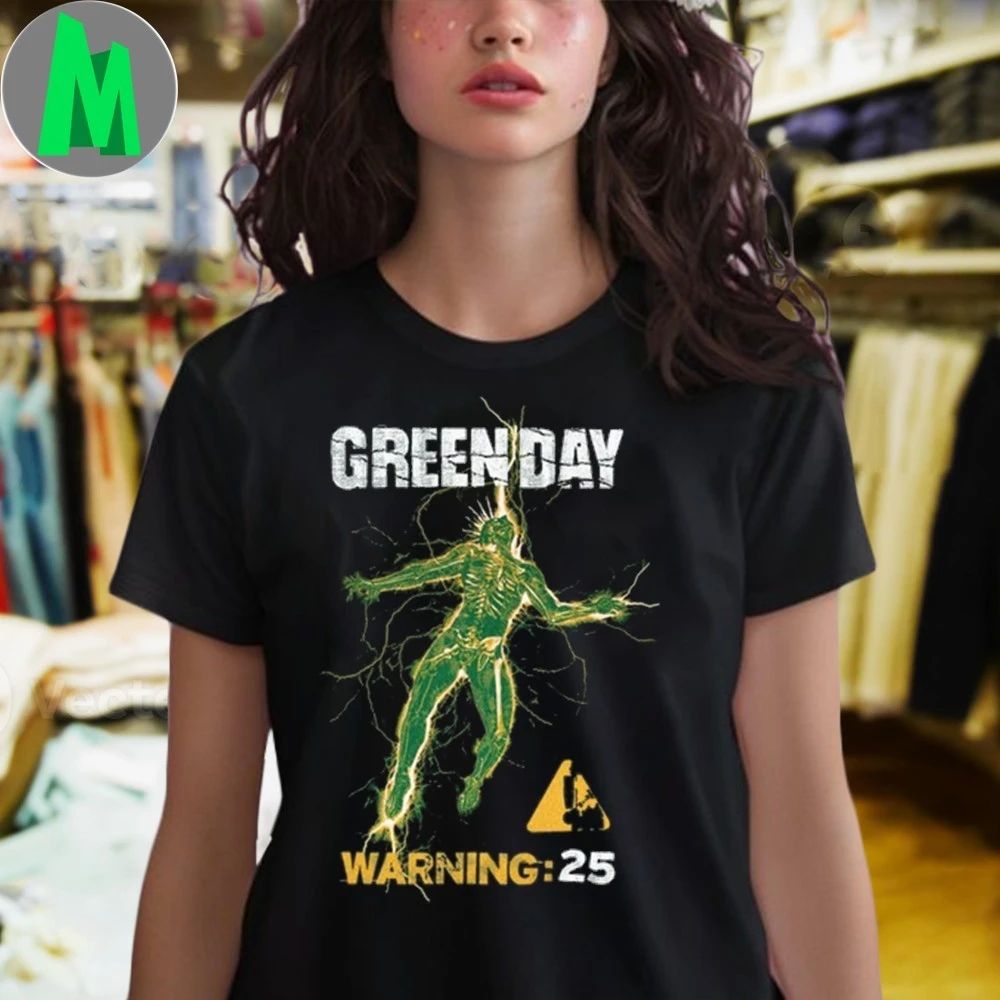Original Green Day Celebrate 20th Anniversary Warning 25 Album Shirt