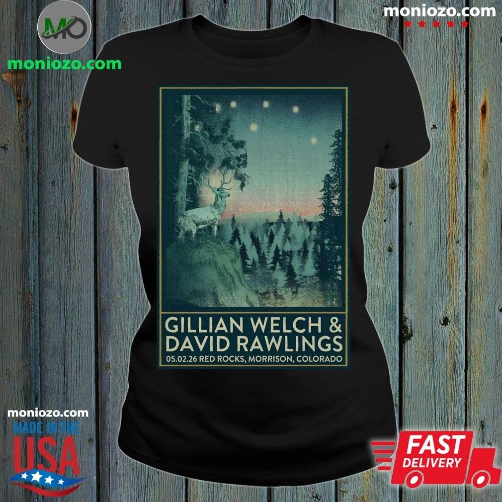 Gillian Welch And David Rawlings Red Rocks in Morrison CO 5 2 2026 Poster T-Shirt