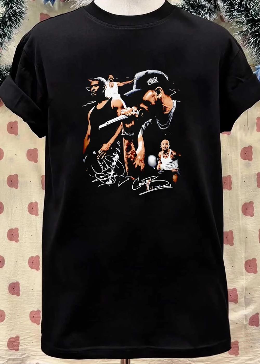 Usher and Chris Brown Singing Concert Posters Signature Music T-Shirt
