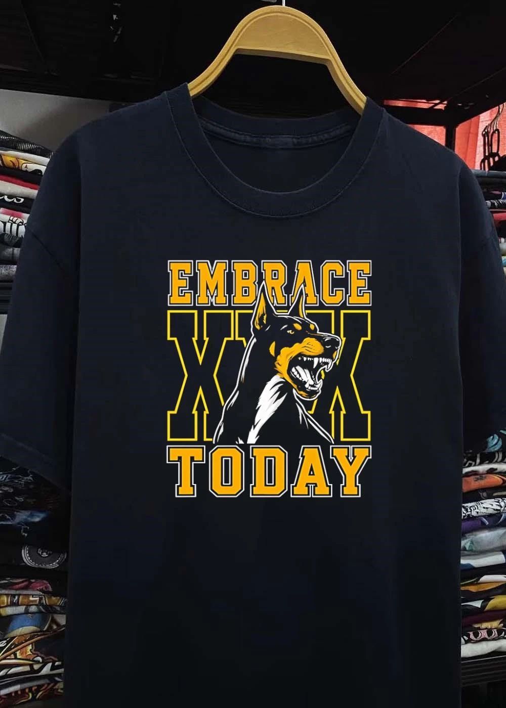 Embrace Today Angry Doberman Dog Graphic T-Shirt