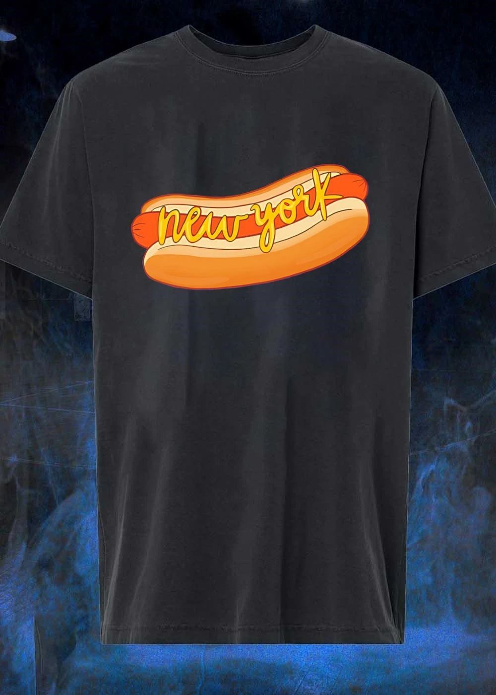 New York Hot Dog Graphic Print T-Shirt