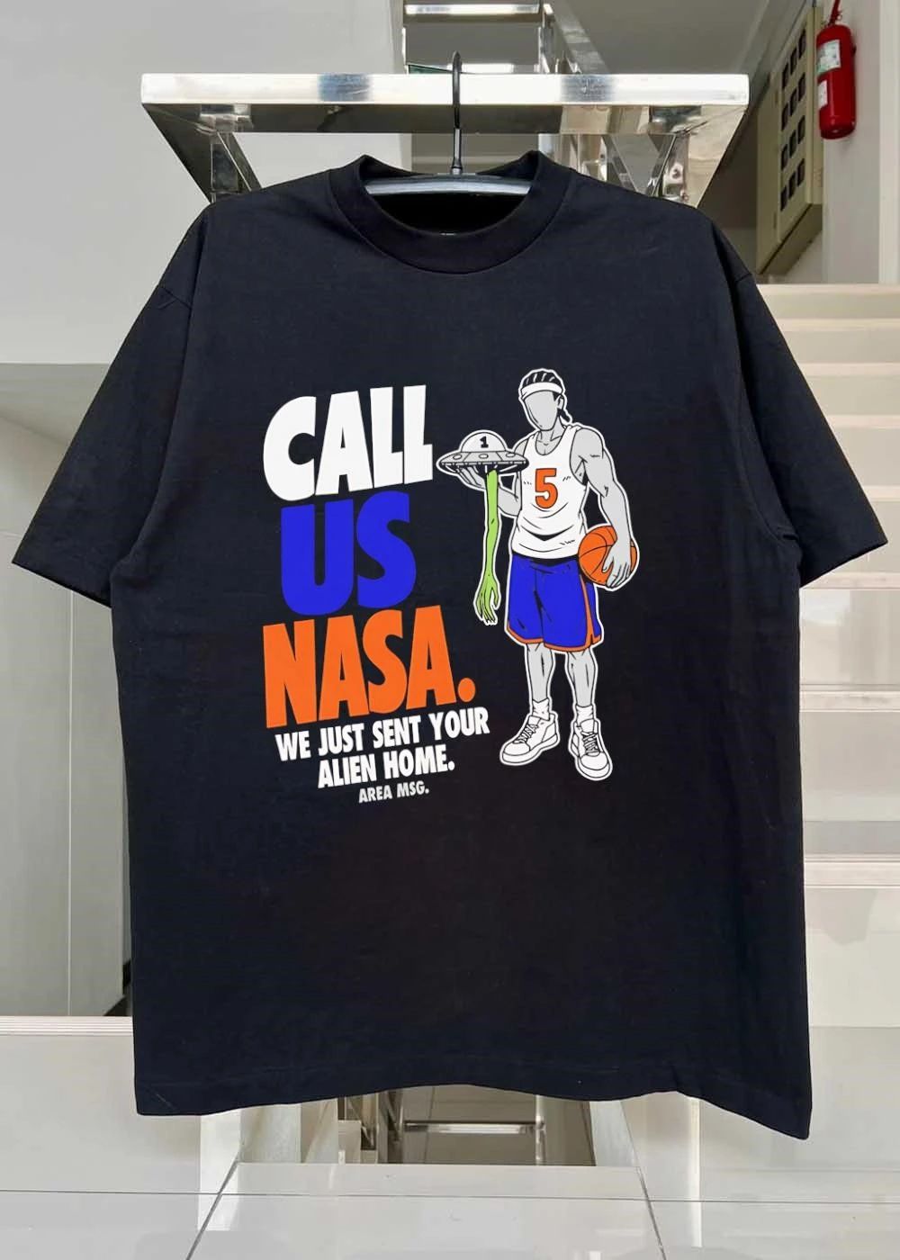 Area Msg Call Us NASA We Just Sent Your Alien Home Basketball Player T-Shirt