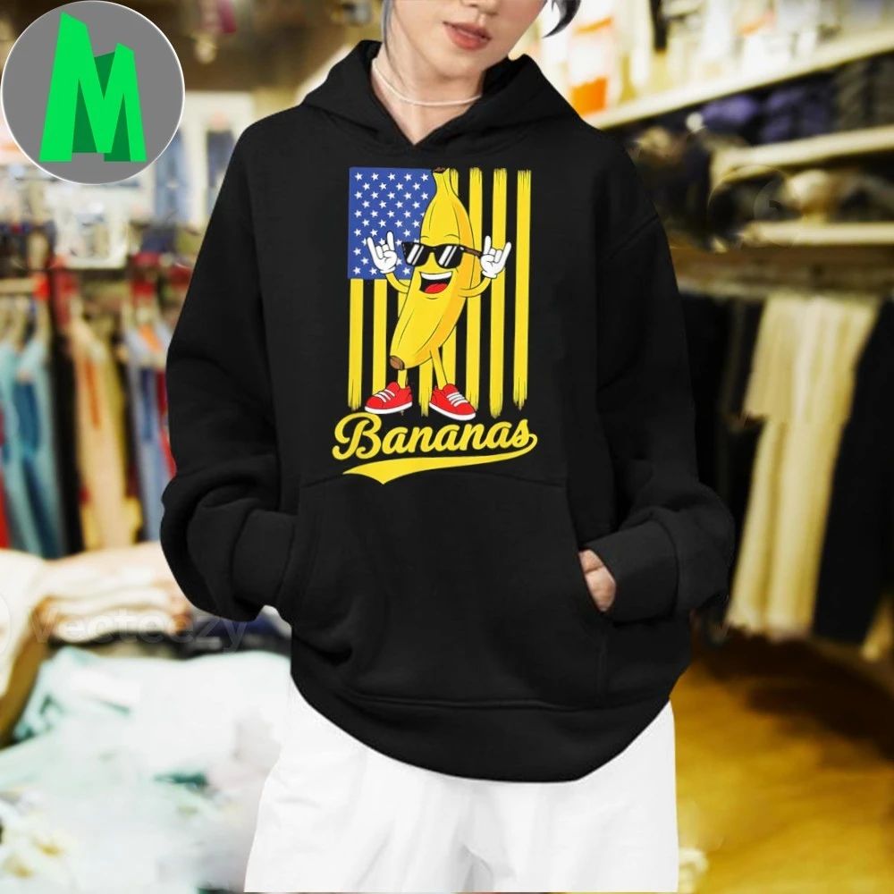 Cool Banana American Flag Funny Fruit Shirt