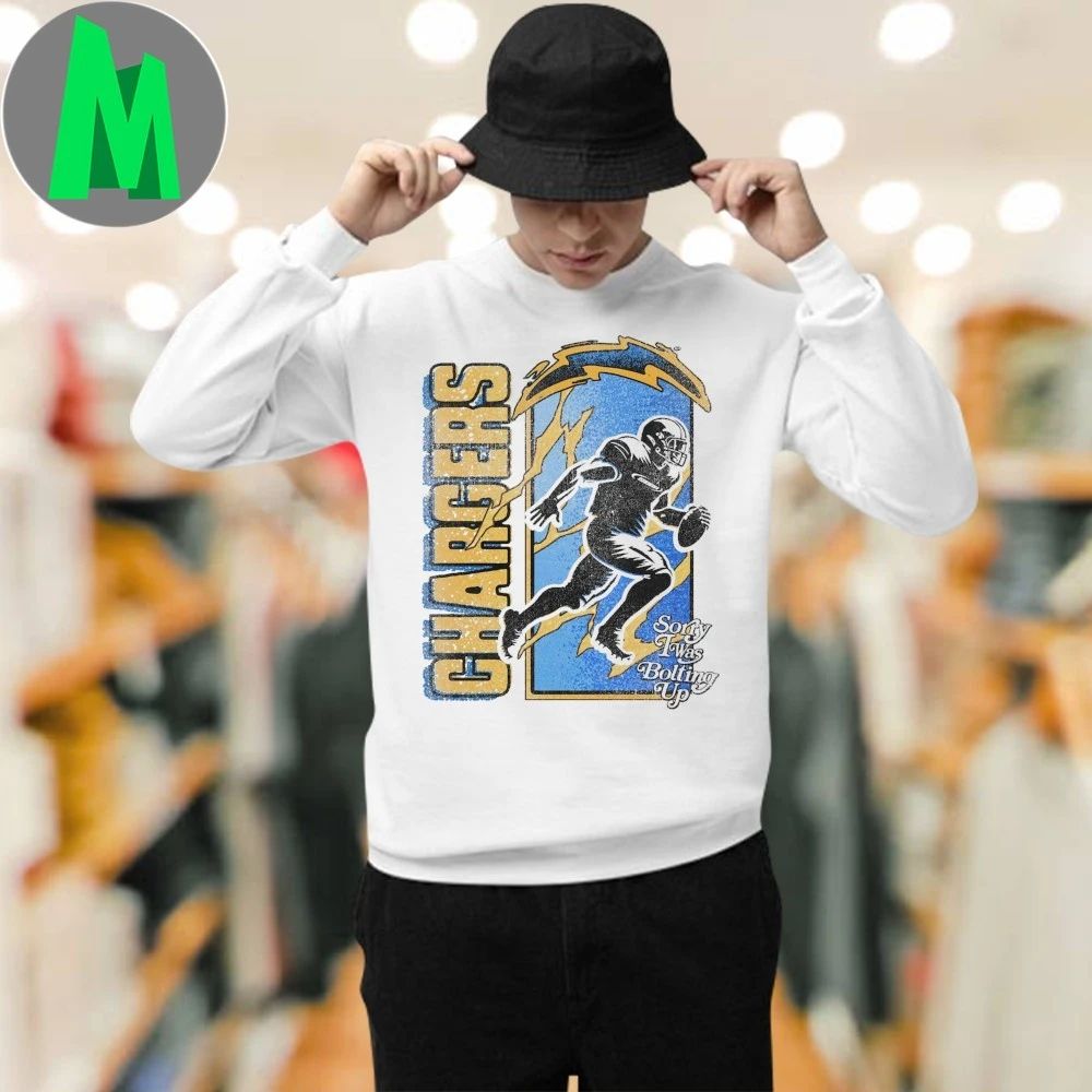 SEEN x Los Angeles Chargers White Bolt Runner Logo T-Shirt