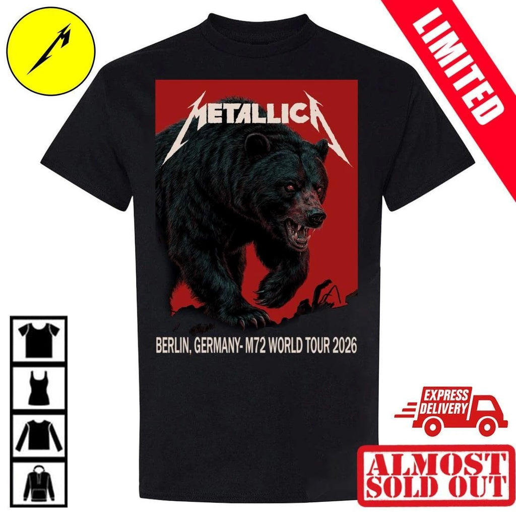 Metallica Germany Tour Merchandise Shirt Berlin Olympiastadion 2026