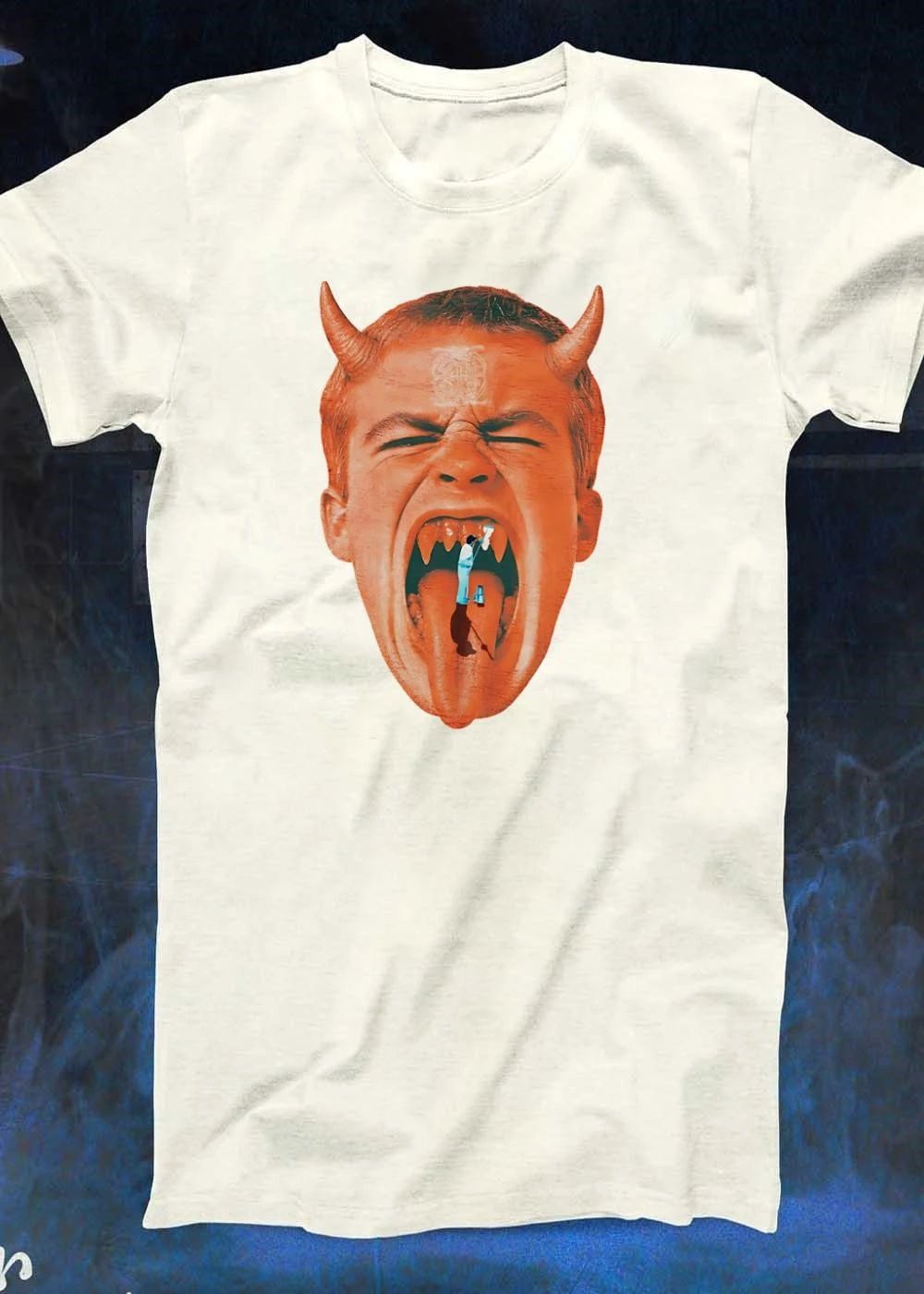 Cleaner at Work Devil Face Graphic T-Shirt