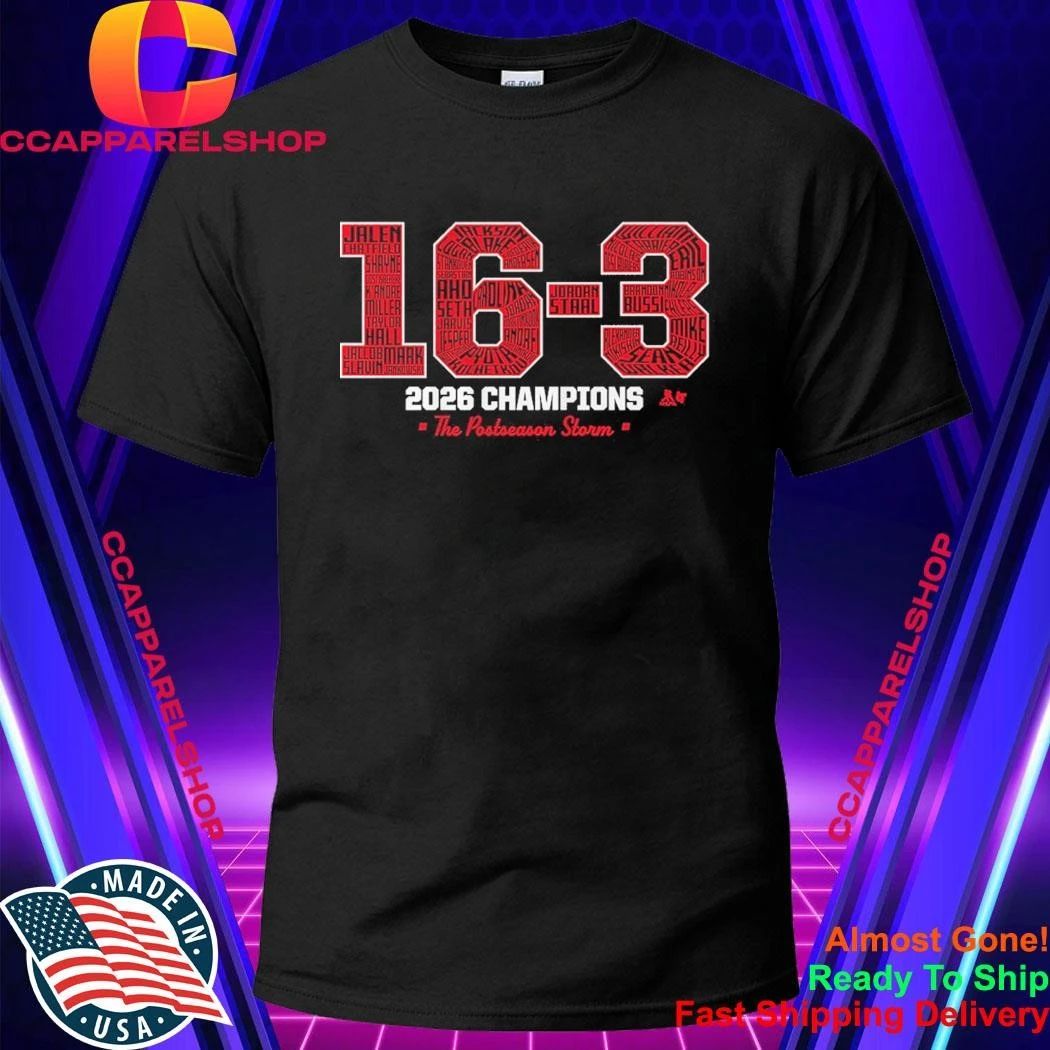 Carolina Hockey 16-3 2026 Champs The Postseason Storm Shirt