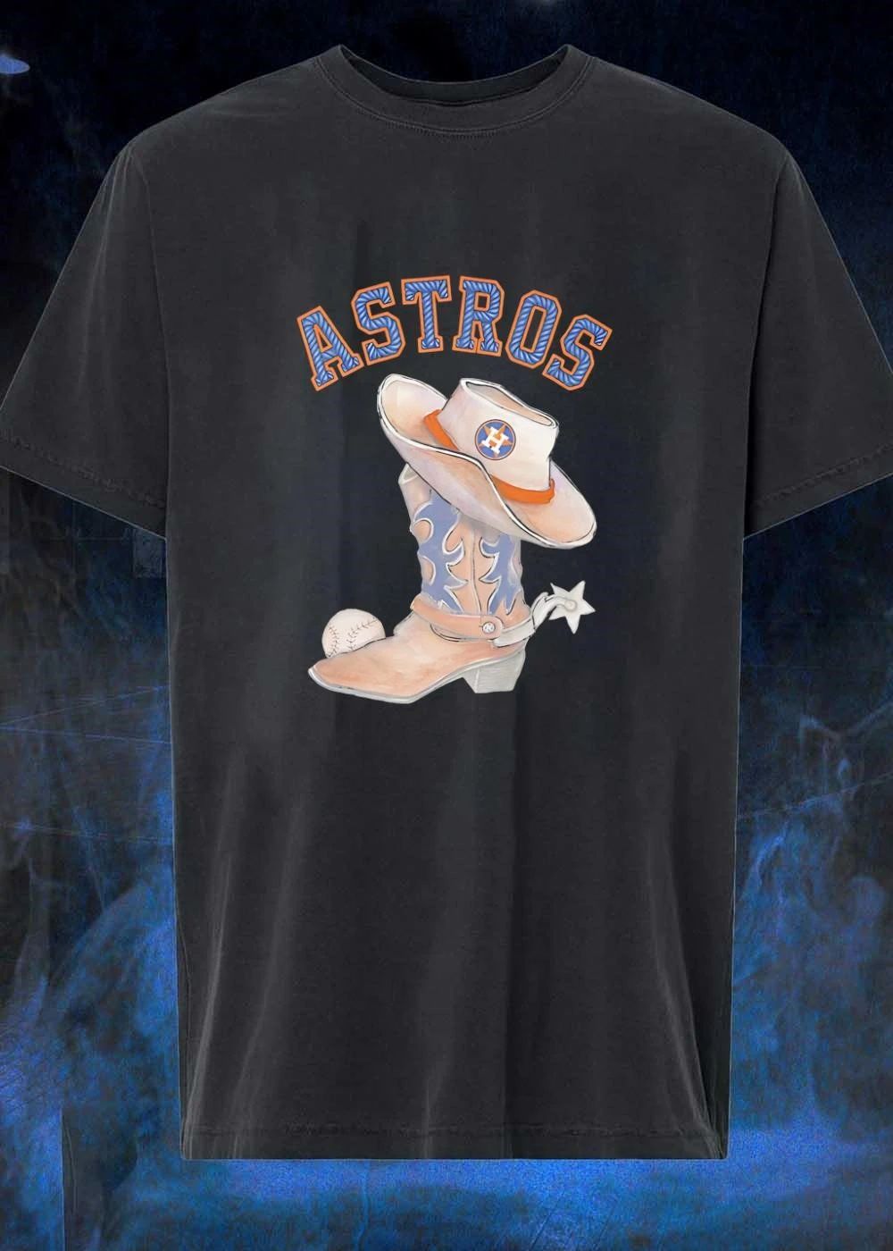 Houston Astros Western Cowboy Boot and Hat Baseball T-Shirt