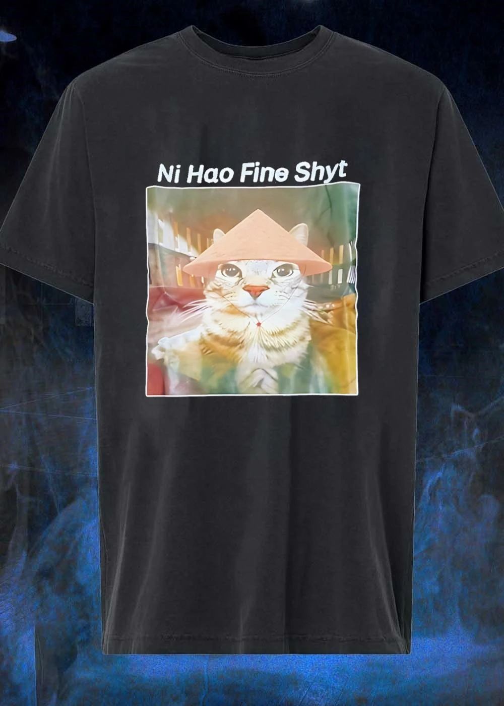 Funny Cat Wearable Ni Hao Fine Shyt shirt