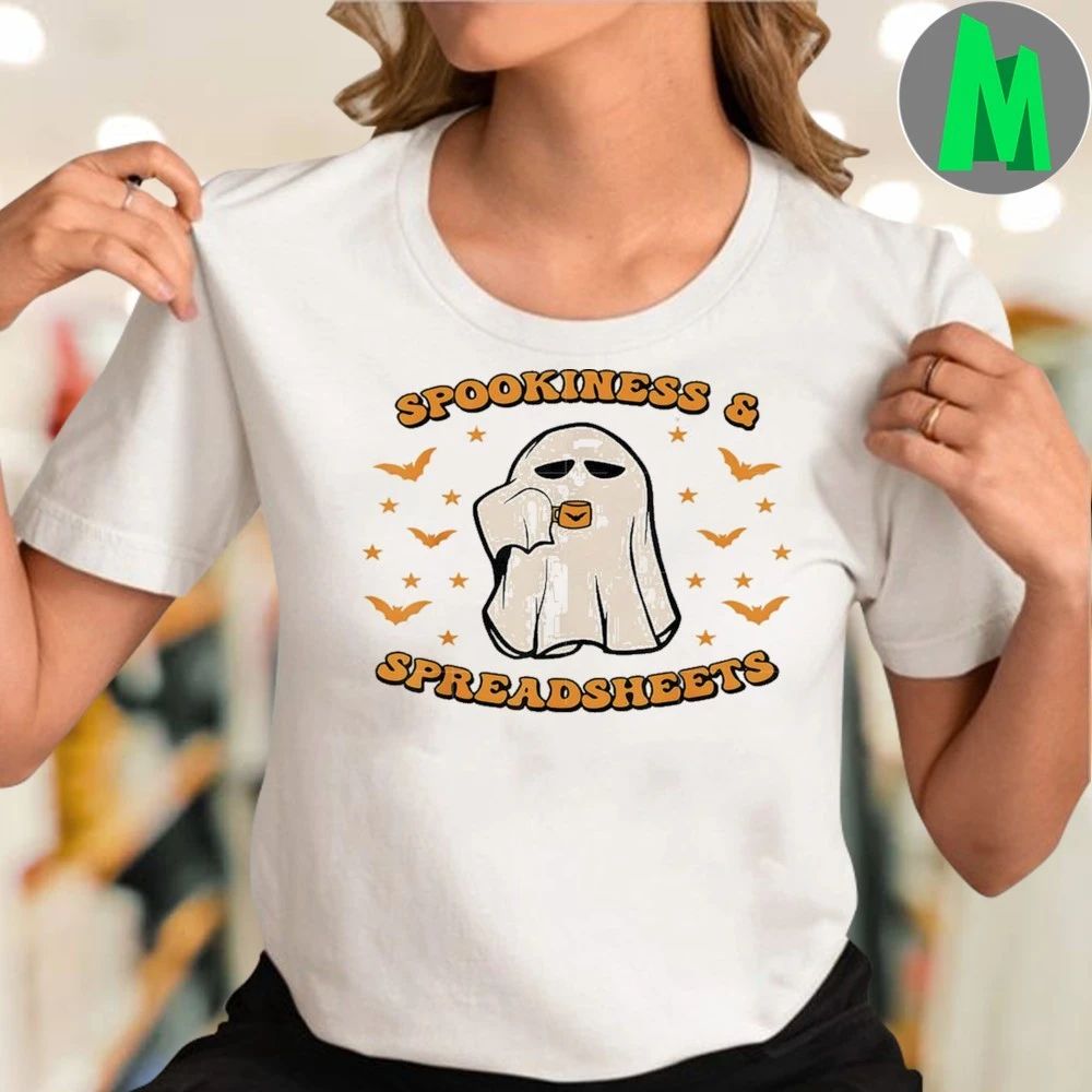 Spookiness and Spreadsheets Halloween Accountant Bookkeeper Shirt