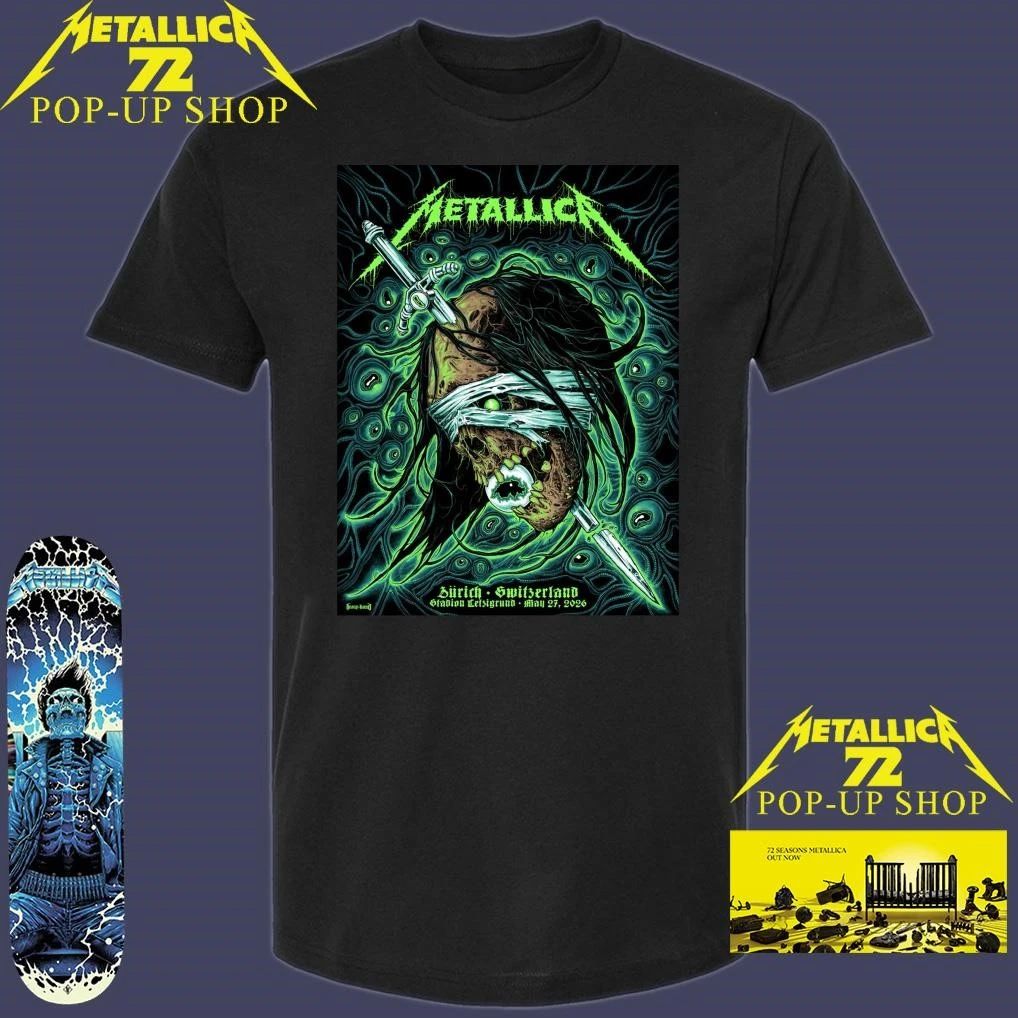 Metallica M72 Zurich Switzerland May 27, 2026 Stadion Letzigrund Art By Mark Richards Pop-Up Shop T-Shirt