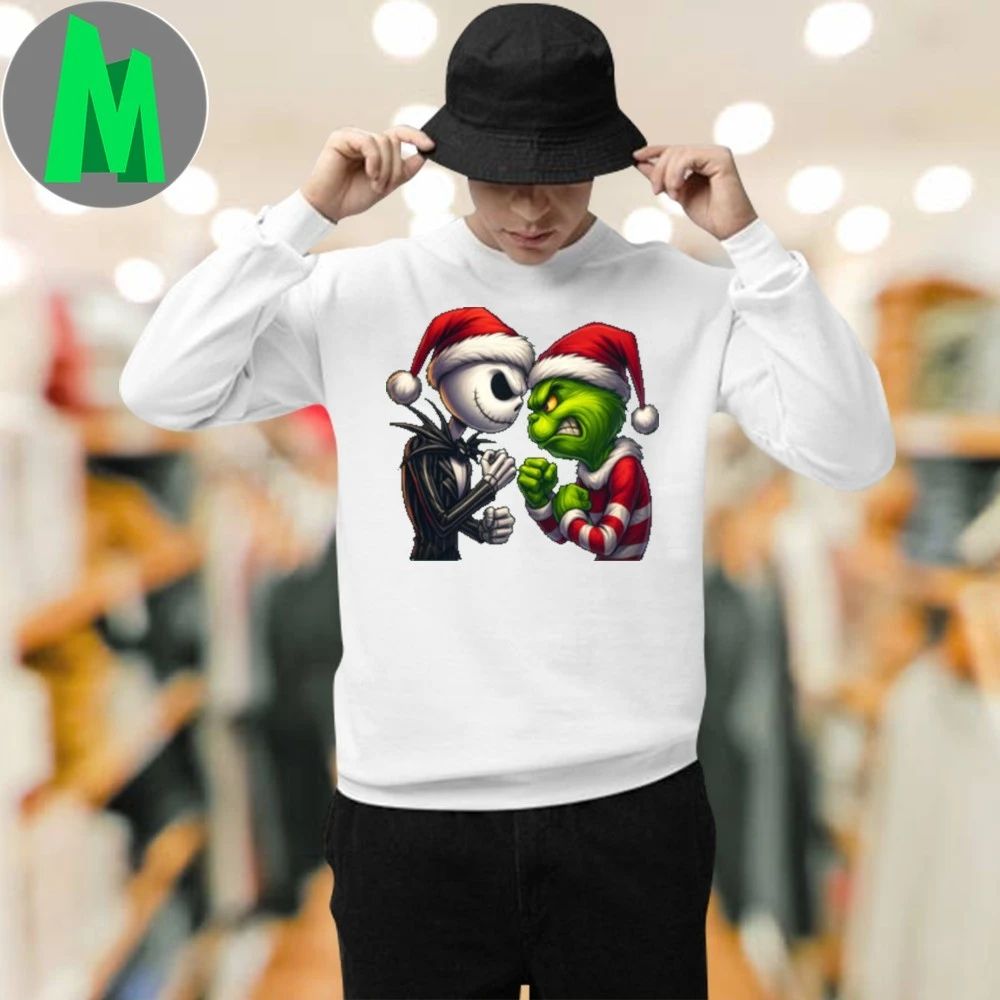 Grinch Vs Jack Funny Christmas Shirt