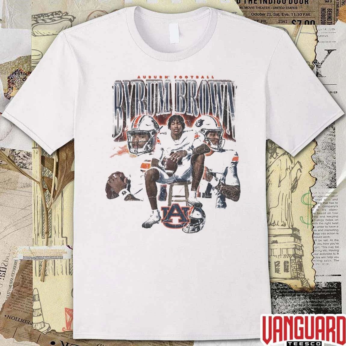Byrum Brown Auburn Tigers Football Retro 90s NCAA Vintage t-shirt