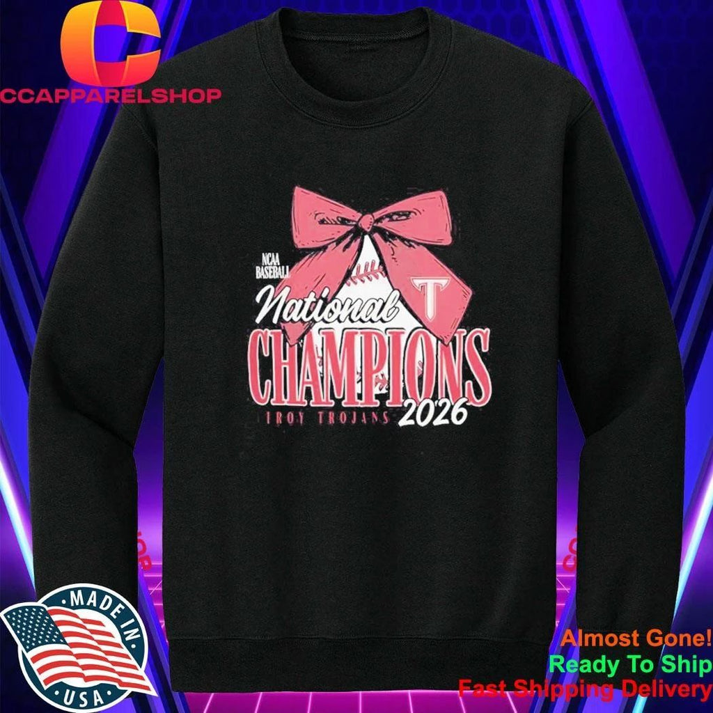 Troy Trojans NCAA Baseball National Champions 2026 Bow Logo Shirt