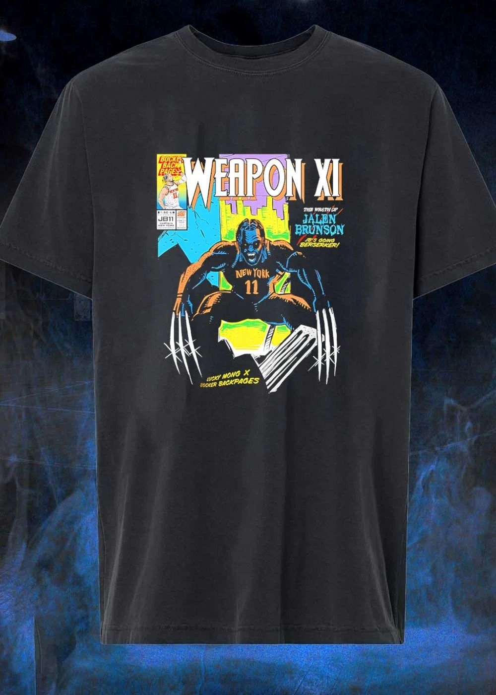 Lucky Mong x Bocker Backpages Weapon XI the Wrath of Jalen Brunson Shirt