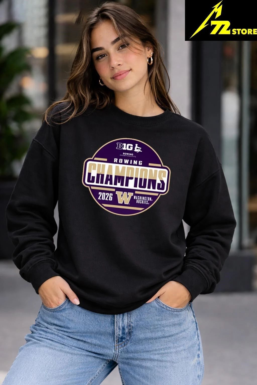 Washington Huskies Blue 84 2026 Big Ten Rowing Champions Locker Room Shirt