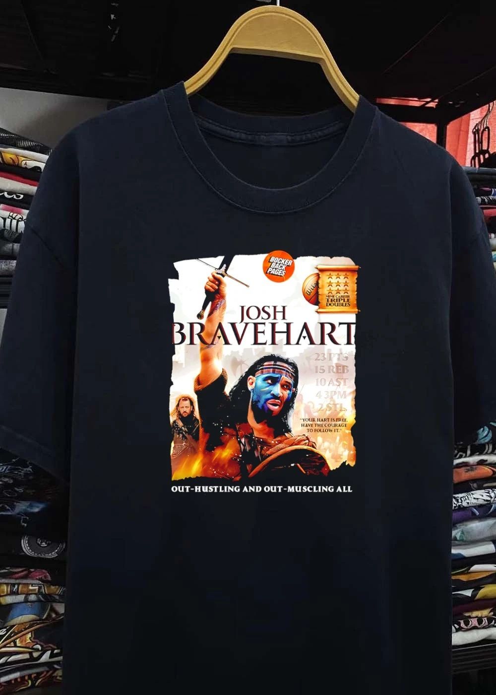 Josh Hart Out-hustling and Out-muscling All 23 PTS 15 REB 10 AST 4 3PM 2 STL Your Hart Is Free Have the Courage to Follow It T-Shirt
