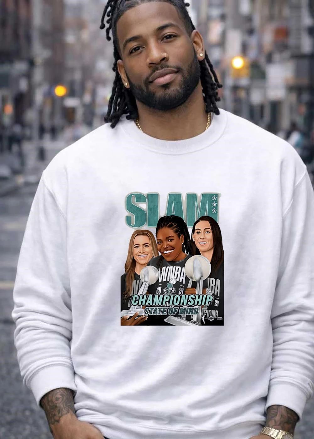 SLAM Magazine WNBA Players Holding Championship Trophy Championship State of Mind Las Vegas Aces T-Shirt