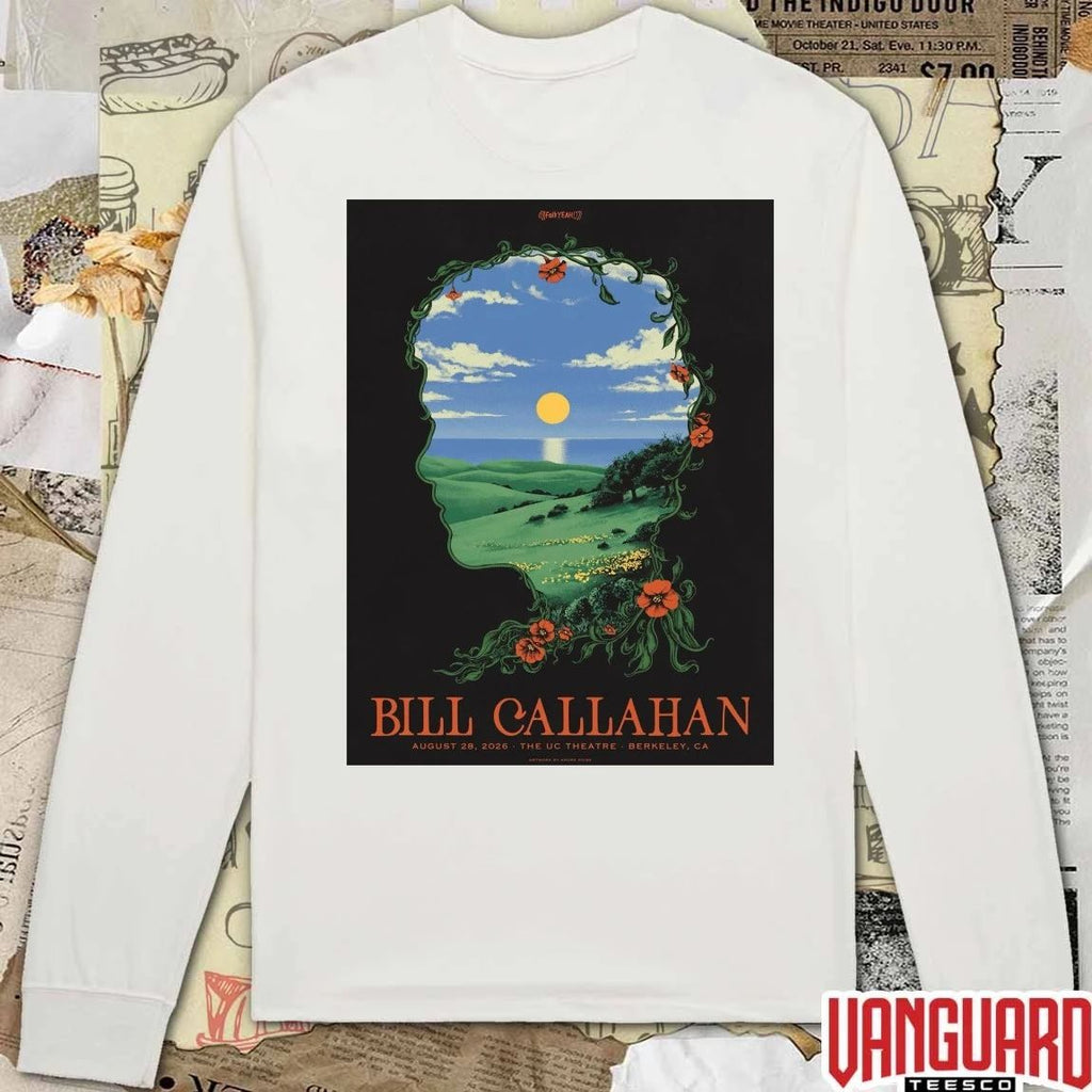 Bill Callahan August 28 2026 The UC Theatre Berkeley, CA Concert Tour Poster t-shirt