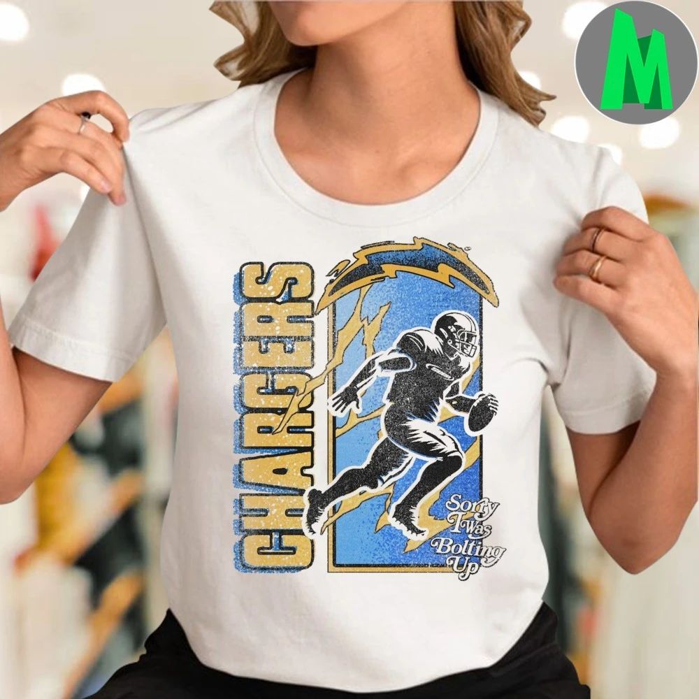 SEEN x Los Angeles Chargers White Bolt Runner Logo T-Shirt