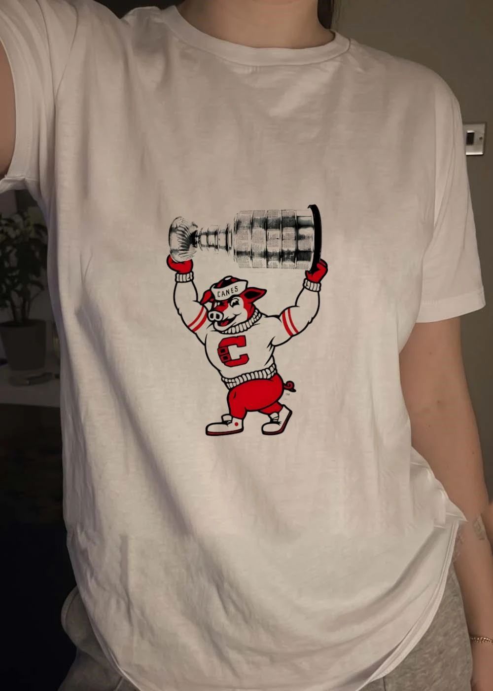 Canes Pig Holding the Stanley Cup Canes C Shirt
