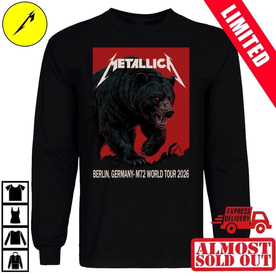 Metallica Germany Tour Merchandise Shirt Berlin Olympiastadion 2026