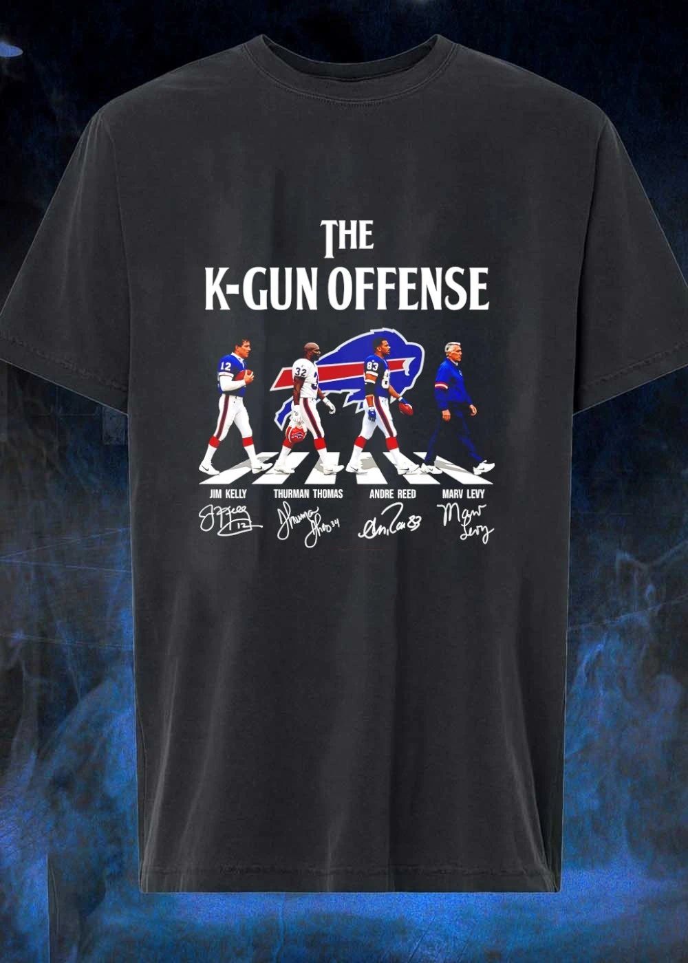 Jim Kelly Thurman Thomas Andre Reed Marv Levy The K-Gun Offense shirt