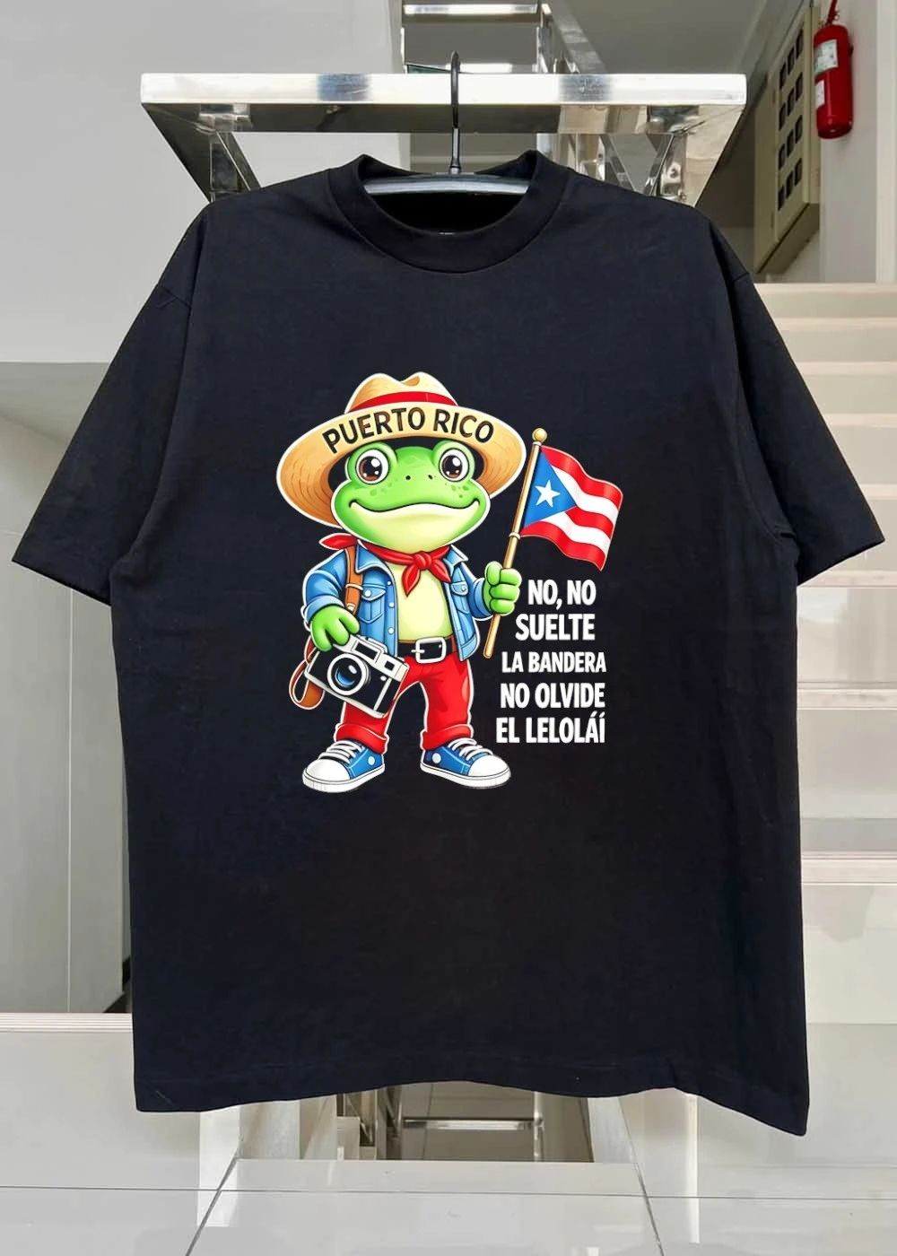 Frog puerto rico no no suelte la bandera no olvide el lelolai shirt