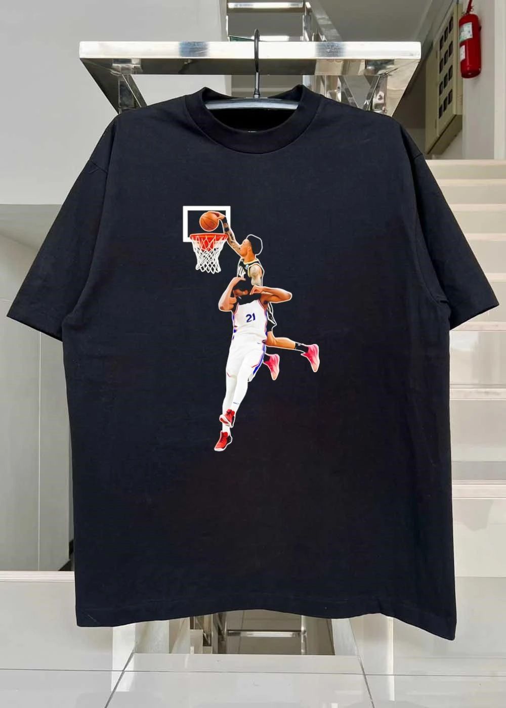 John Collins Joel Embiid NBA Poster Dunk Highlight Atlanta Hawks 76ers 2026 Season Shirt