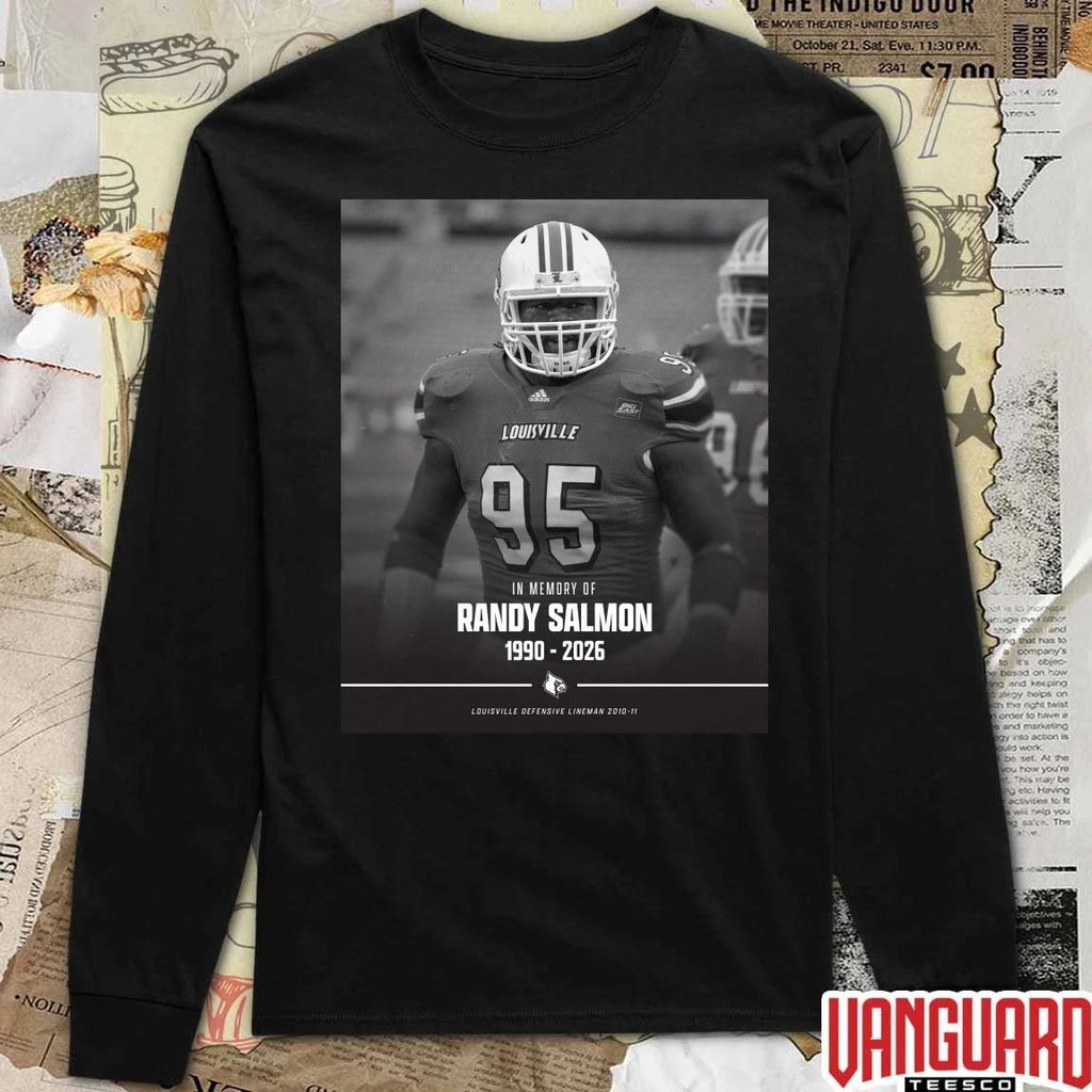 In Memory Of Randy Salmon 1990 – 2026 Louisville Defensive Lineman 2010-11 t-shirt