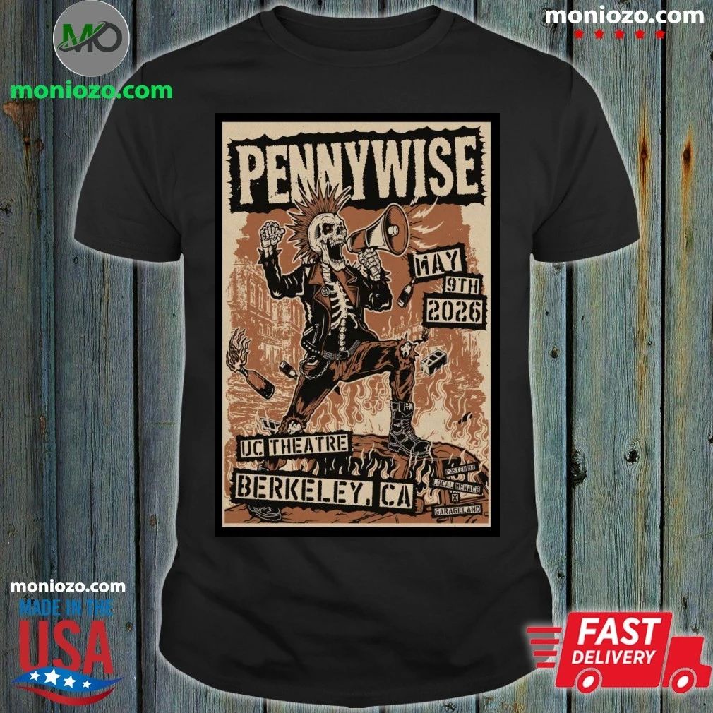 Original Pennywise and Circle Jerks The UC Theatre May 9, 2026 Event Poster Shirt