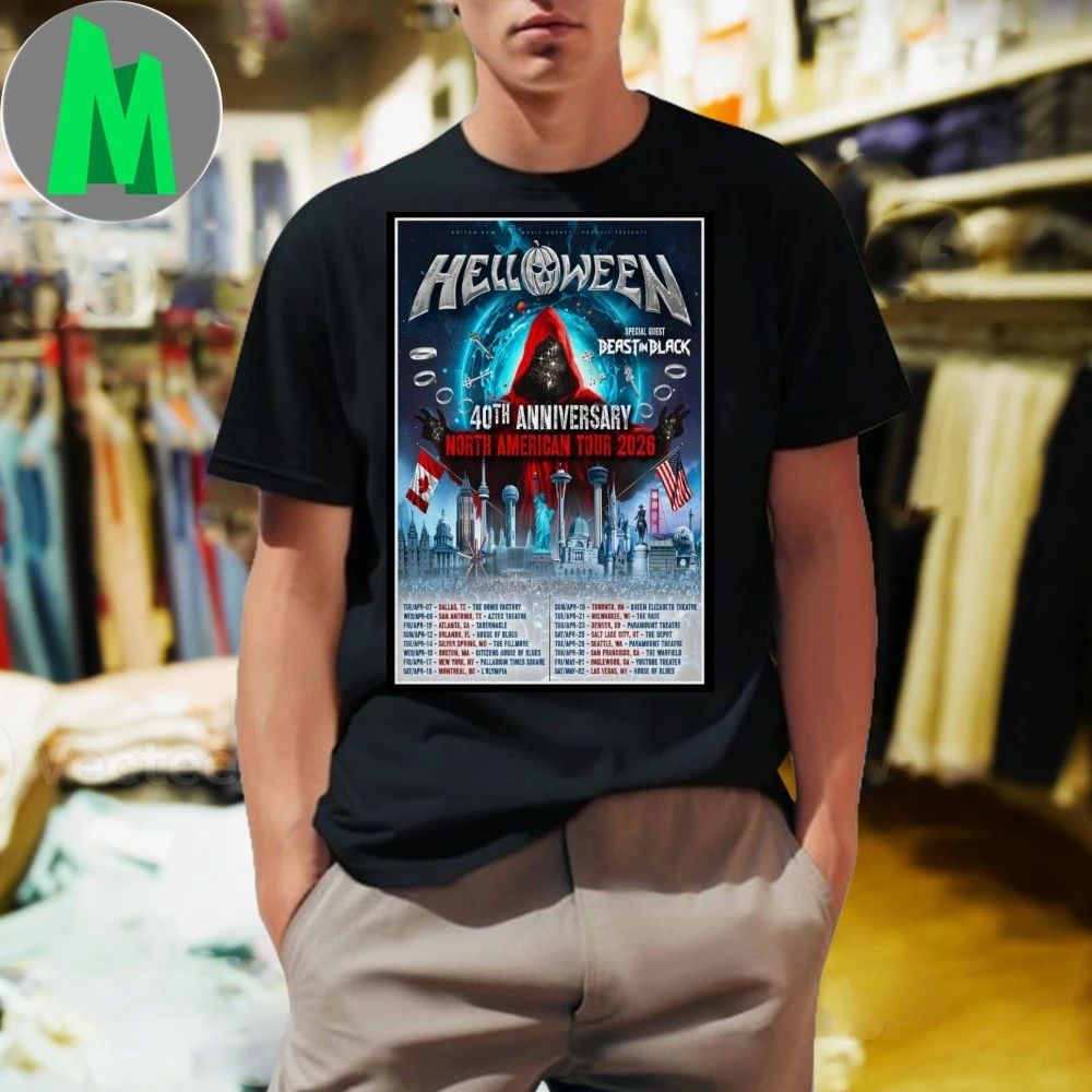 Helloween 40th Anniversary North American Tour 2026 Poster Shirt