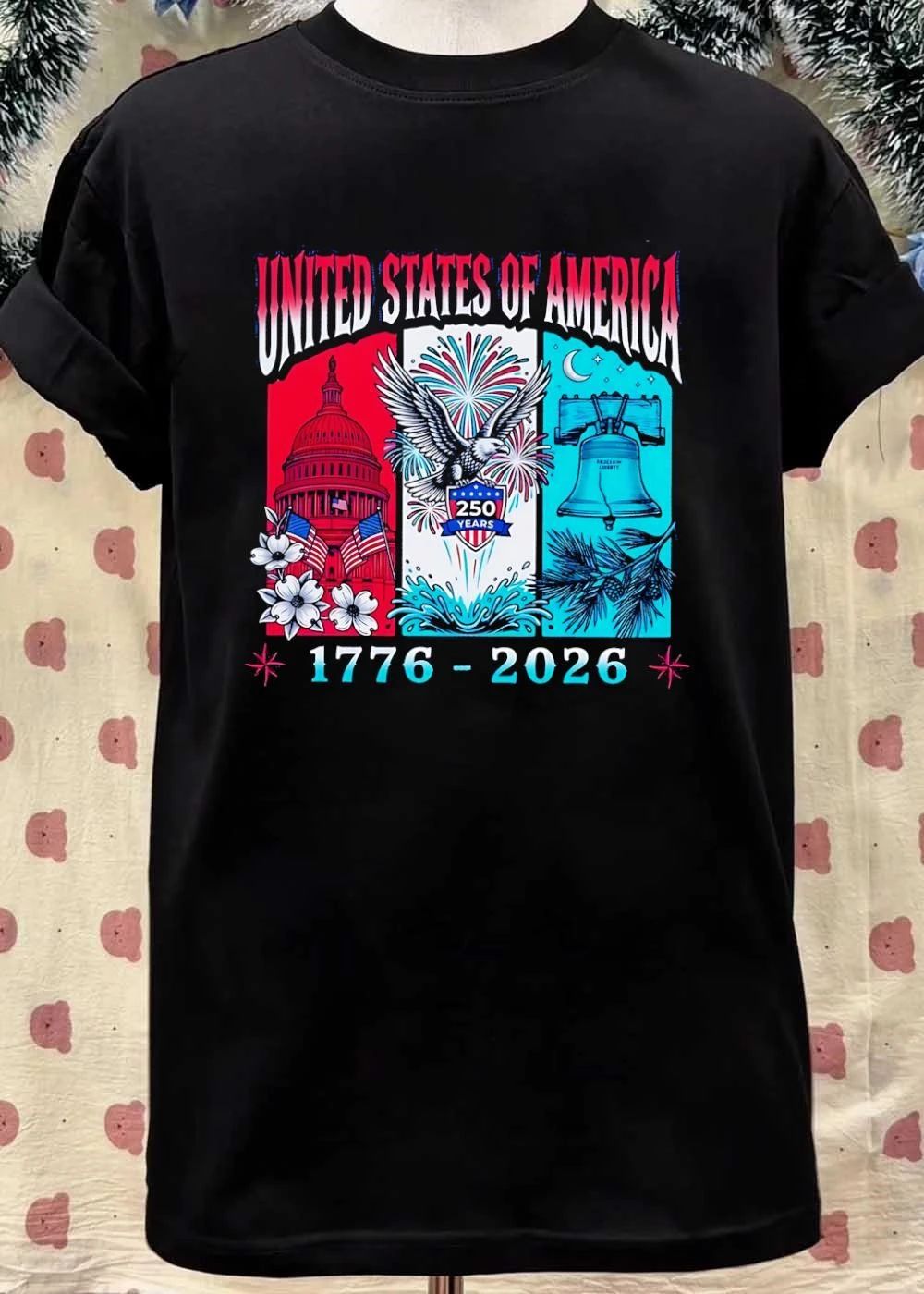 United States of America 250 Years 1776-2026 Patriotic Bald Eagle Liberty Bell Capitol shirt