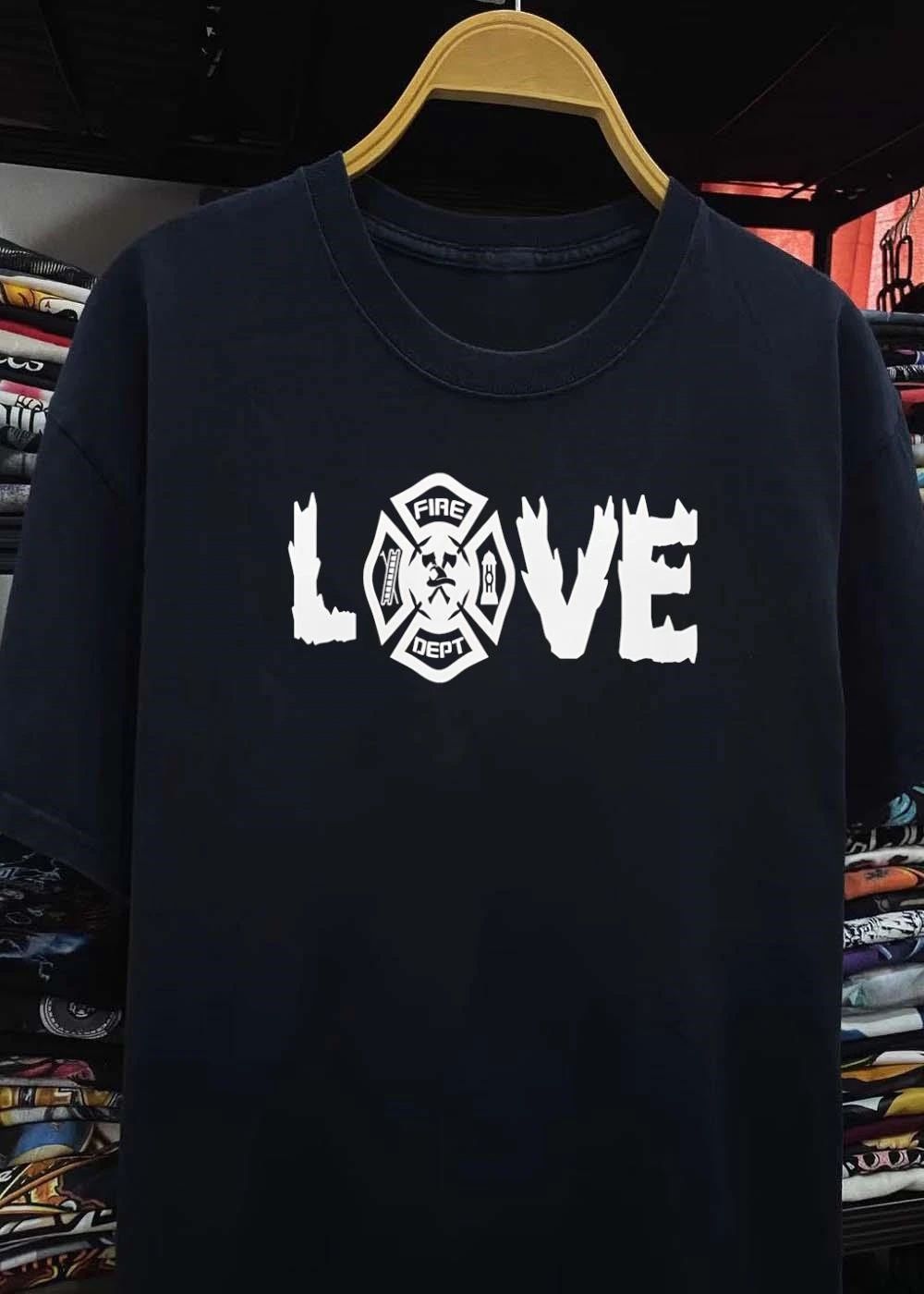 Firefighter Apparel Love Fire Dept Graphic T-Shirt