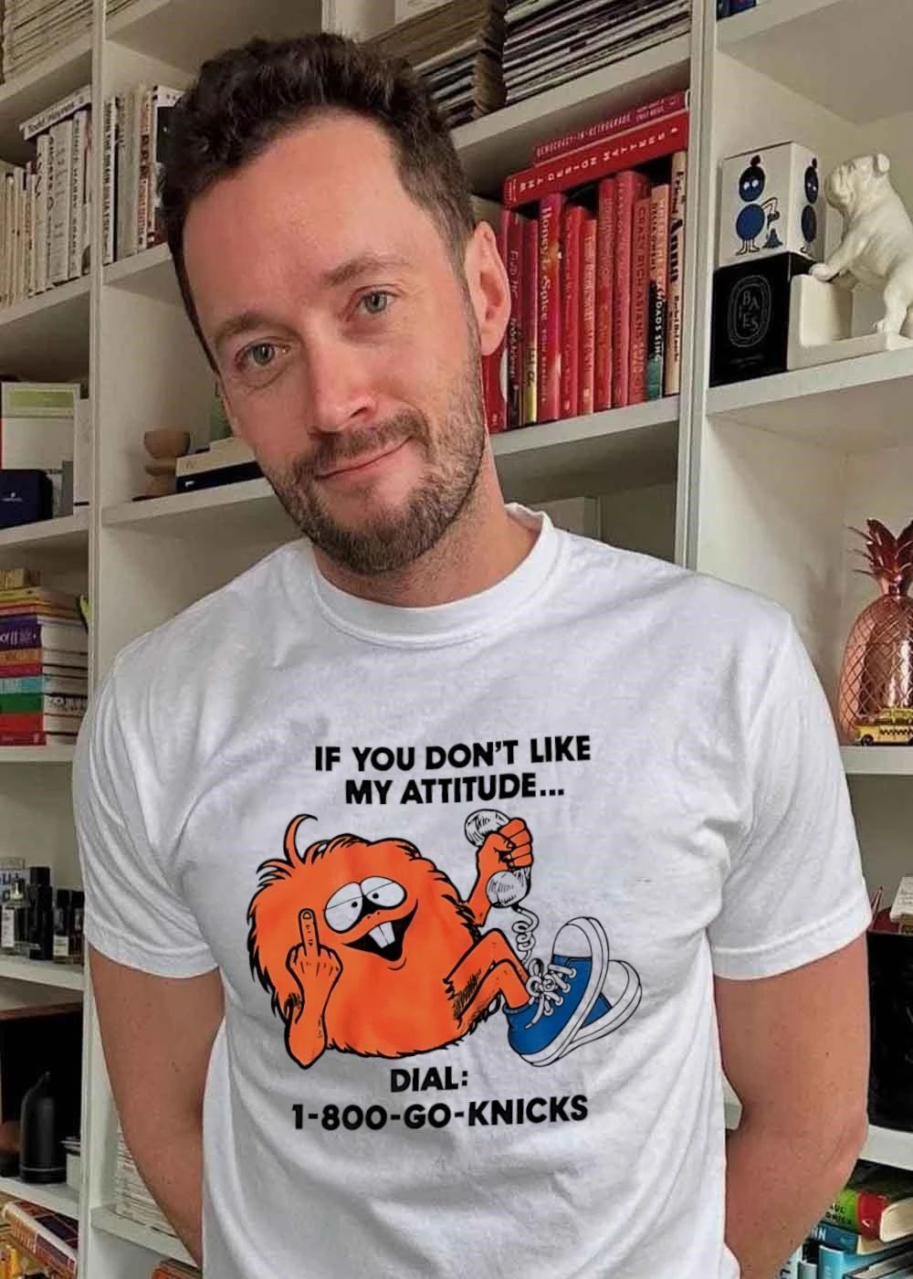 1-800-GO-KNICKS If You Don’t Like My Attitude Orange Monster T-Shirt