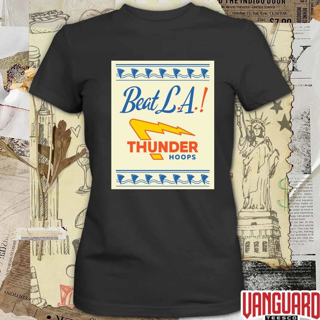 Oklahoma City Thunder Basketball Beat L.A. Thunder Hoops 2026 Poster t-shirt
