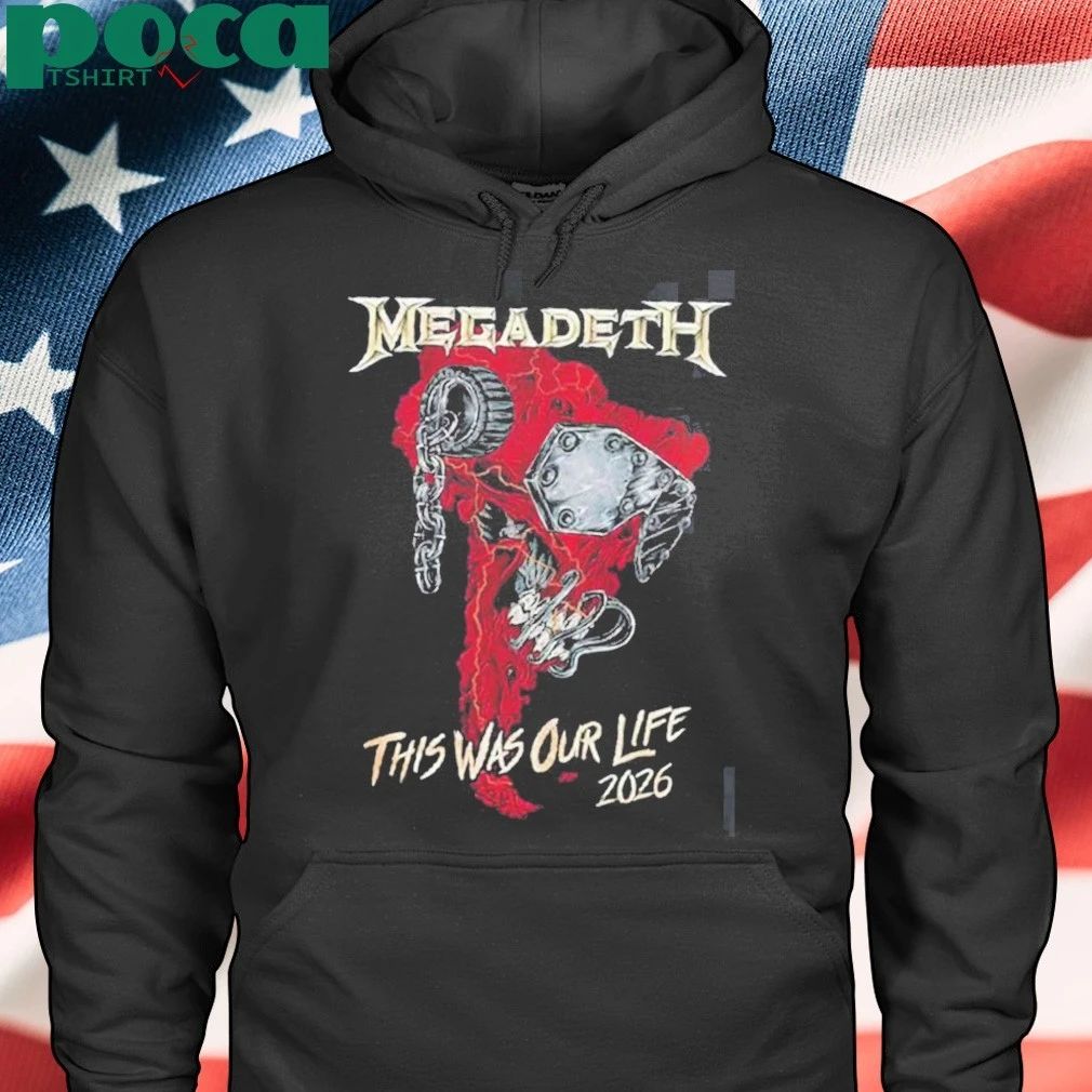 Megadeth This Was Our Life 2026 Latin America Tour Merch Red Vic Rattlehead Metal Collapse With Dates Back T-Shirt