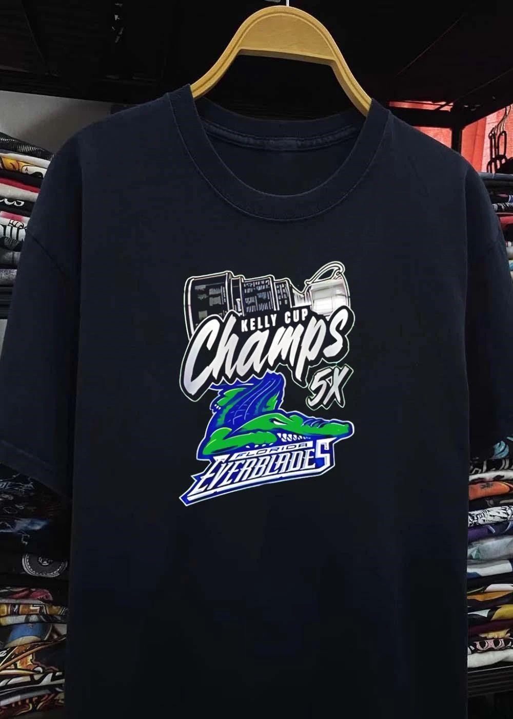 Florida Everblades Kelly Cup Champs 5x Green T-Shirt